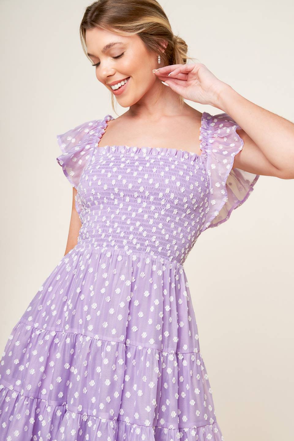 PLAYFULLY POSH LAVENDER MINI DRESS - Image 6