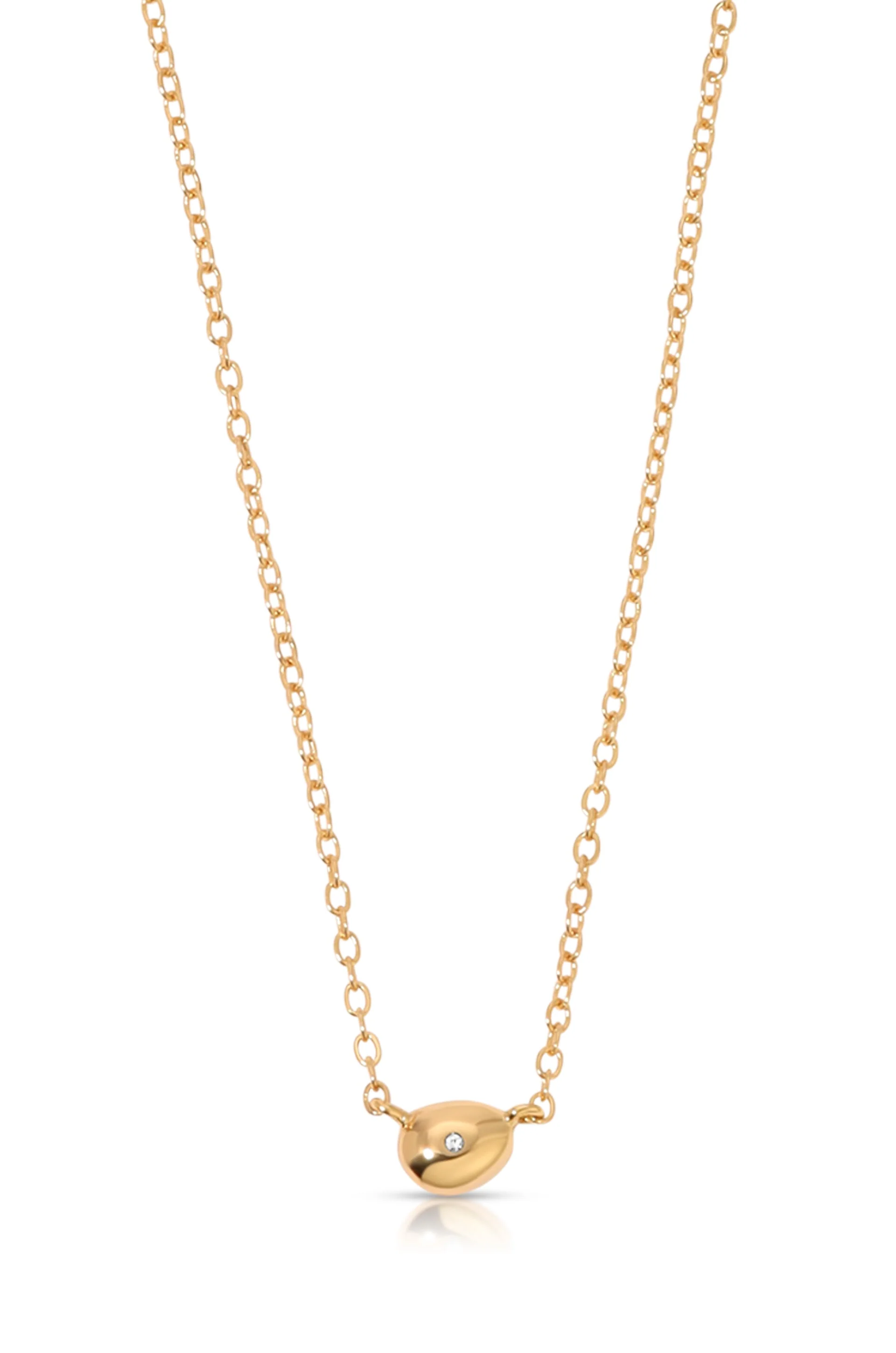 Polished Dainty Pebble Necklace - Image 3
