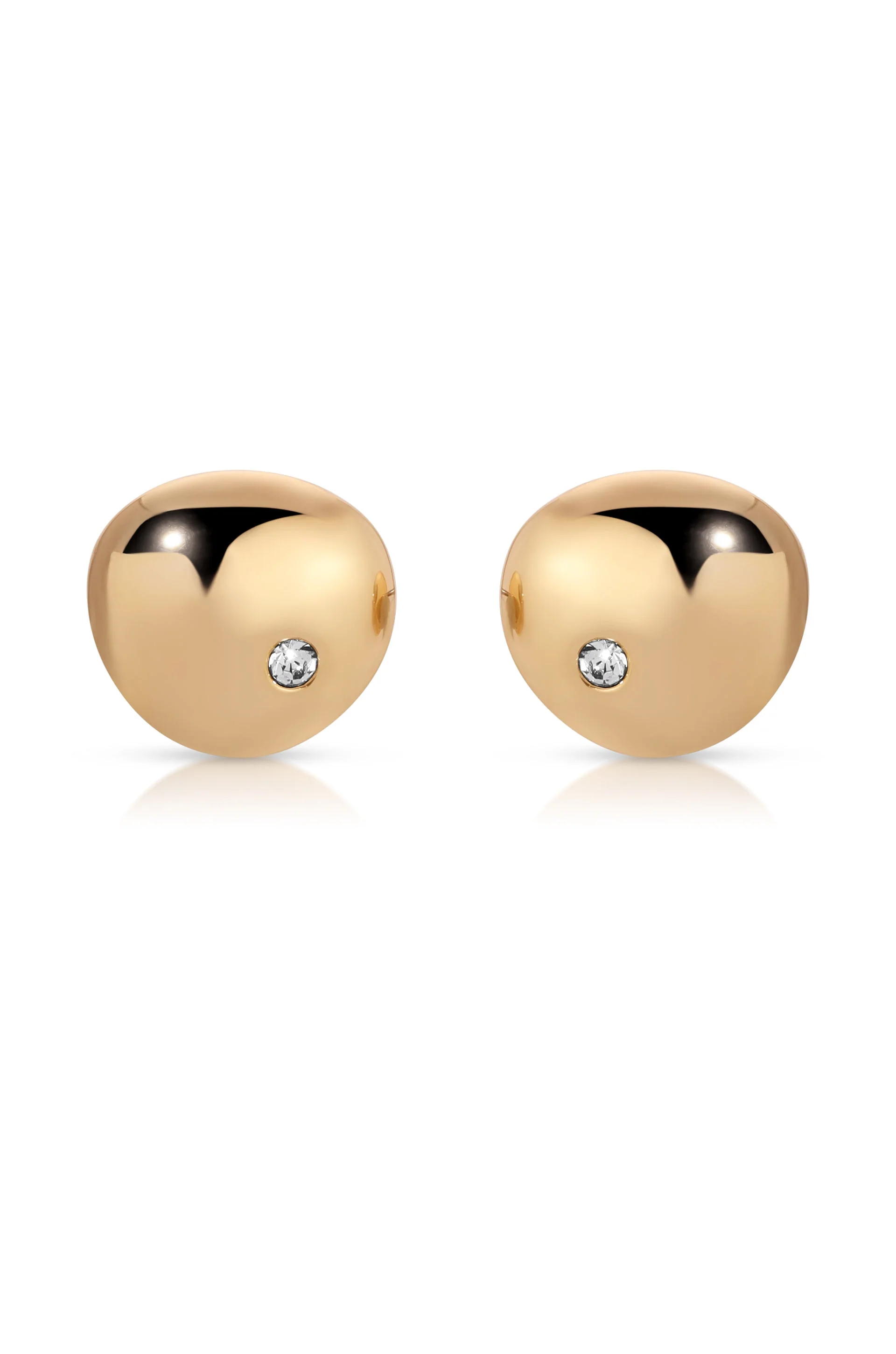 Polished Pebble Crystal Stud Earrings - Image 2
