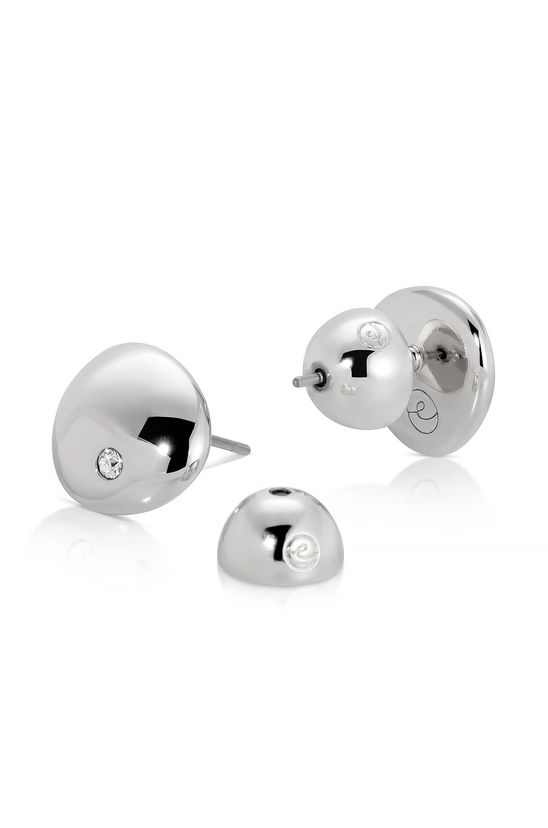 Polished Pebble Crystal Stud Earrings - Image 4