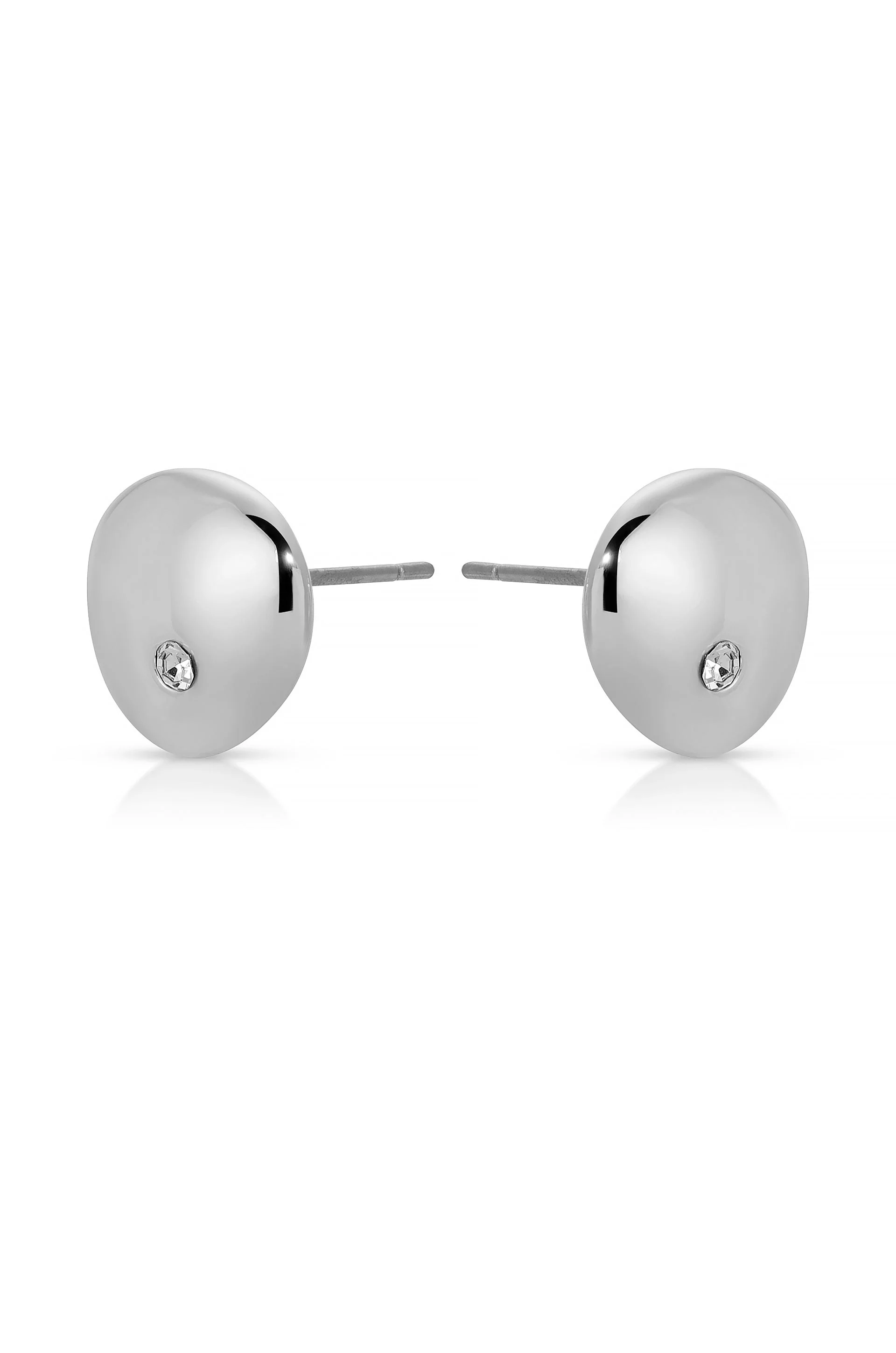 Polished Pebble Crystal Stud Earrings - Image 8