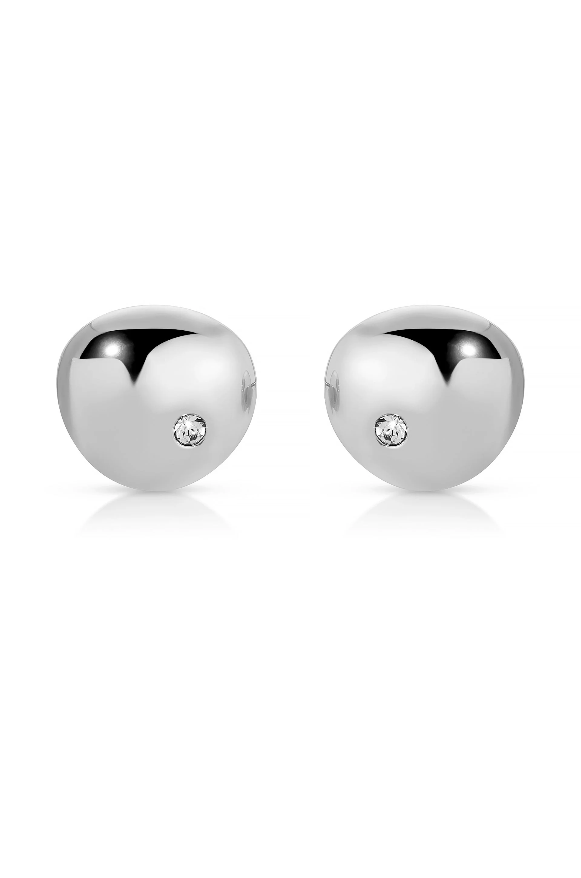 Polished Pebble Crystal Stud Earrings - Image 9