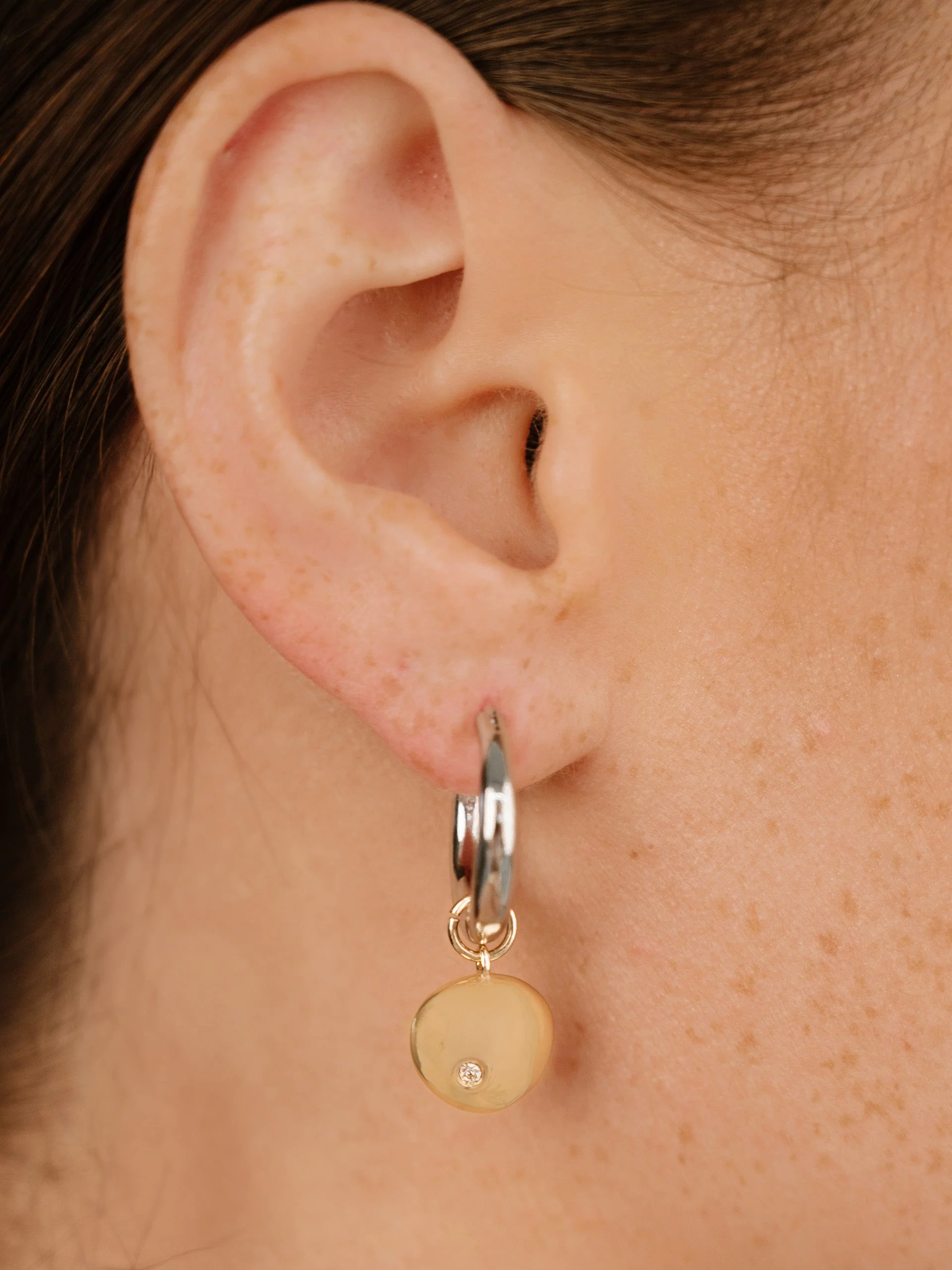 Polished Pebble Huggie Hoop Earrings - Image 13