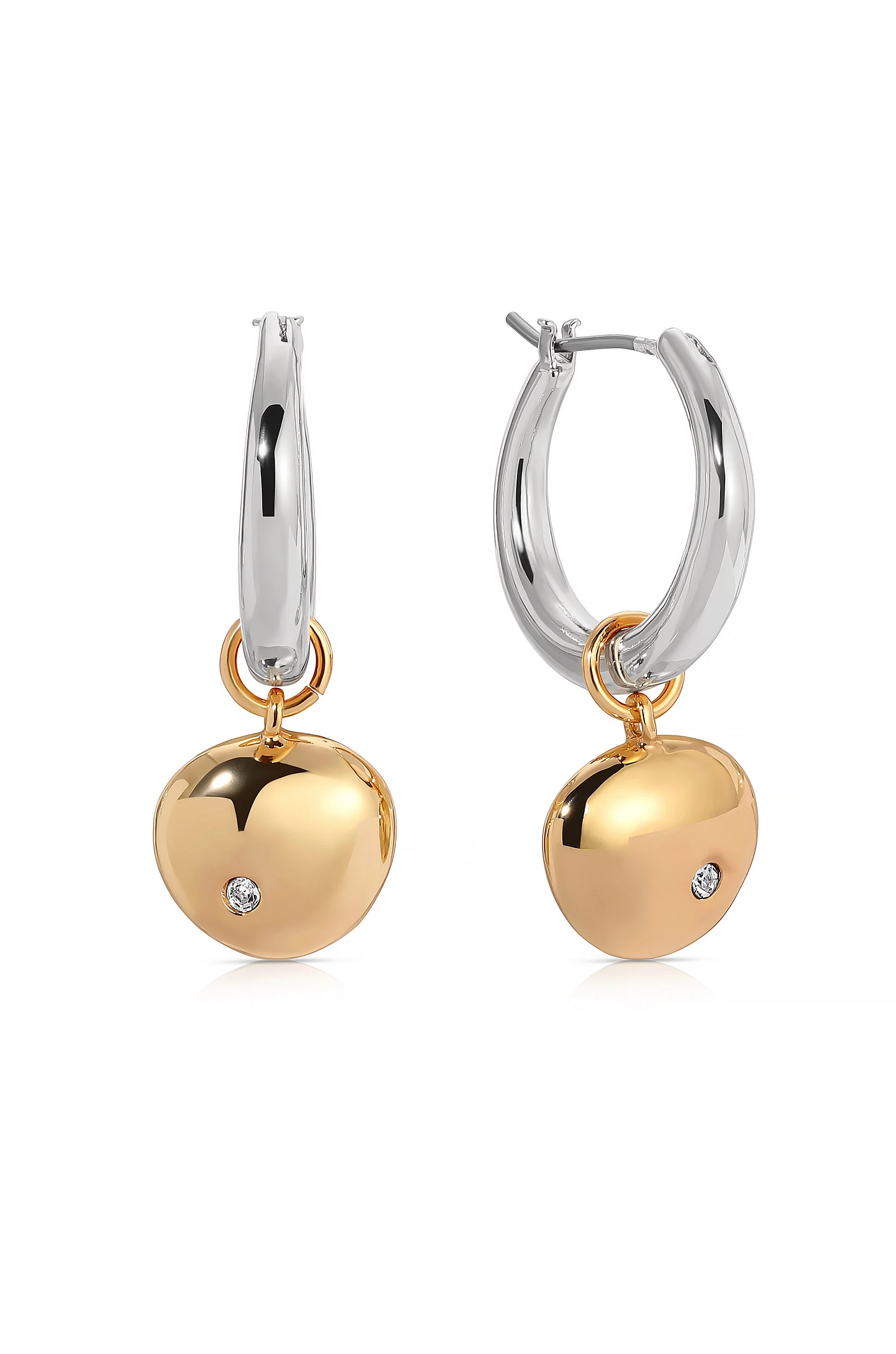 Polished Pebble Huggie Hoop Earrings - Image 14