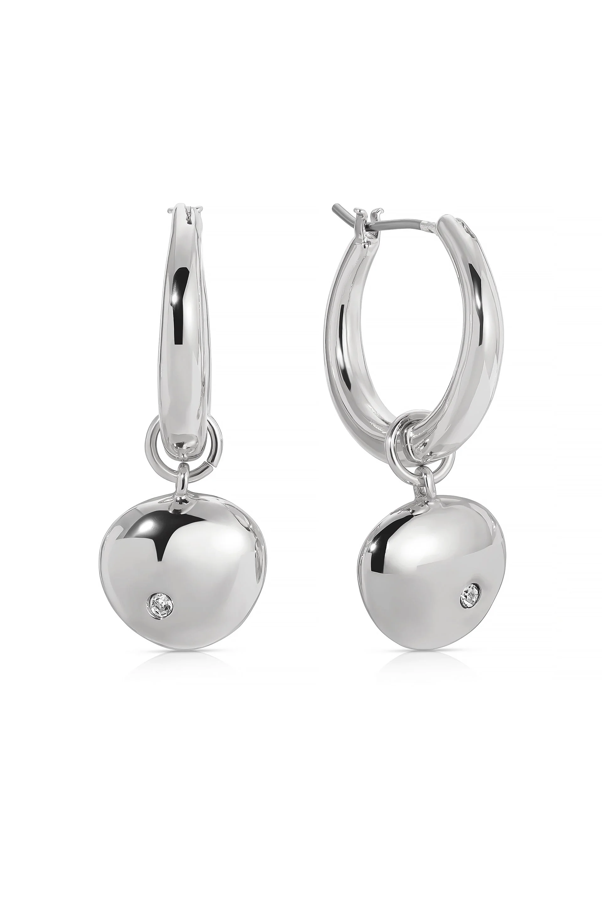 Polished Pebble Huggie Hoop Earrings - Image 15