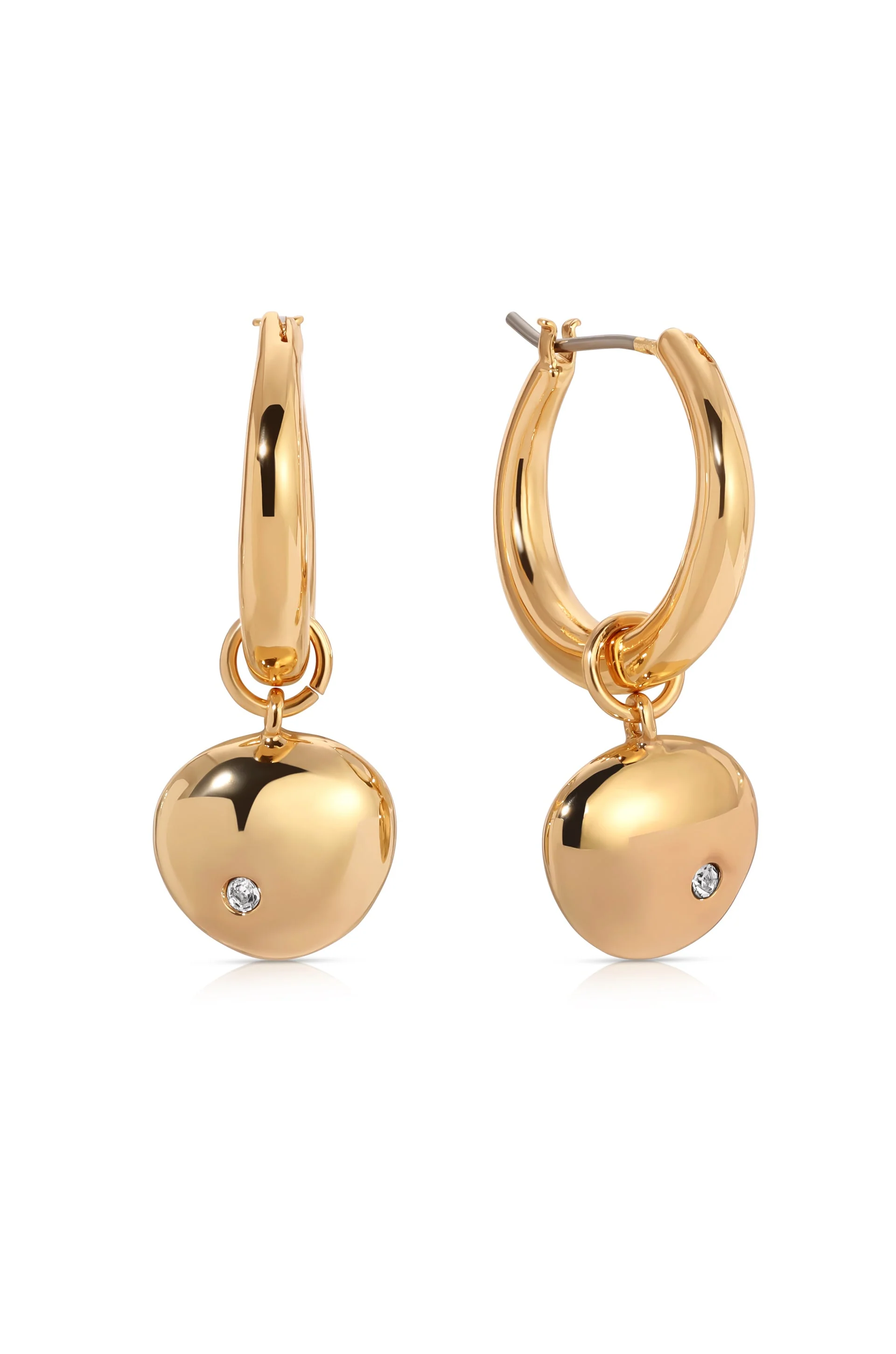 Polished Pebble Huggie Hoop Earrings - Image 2