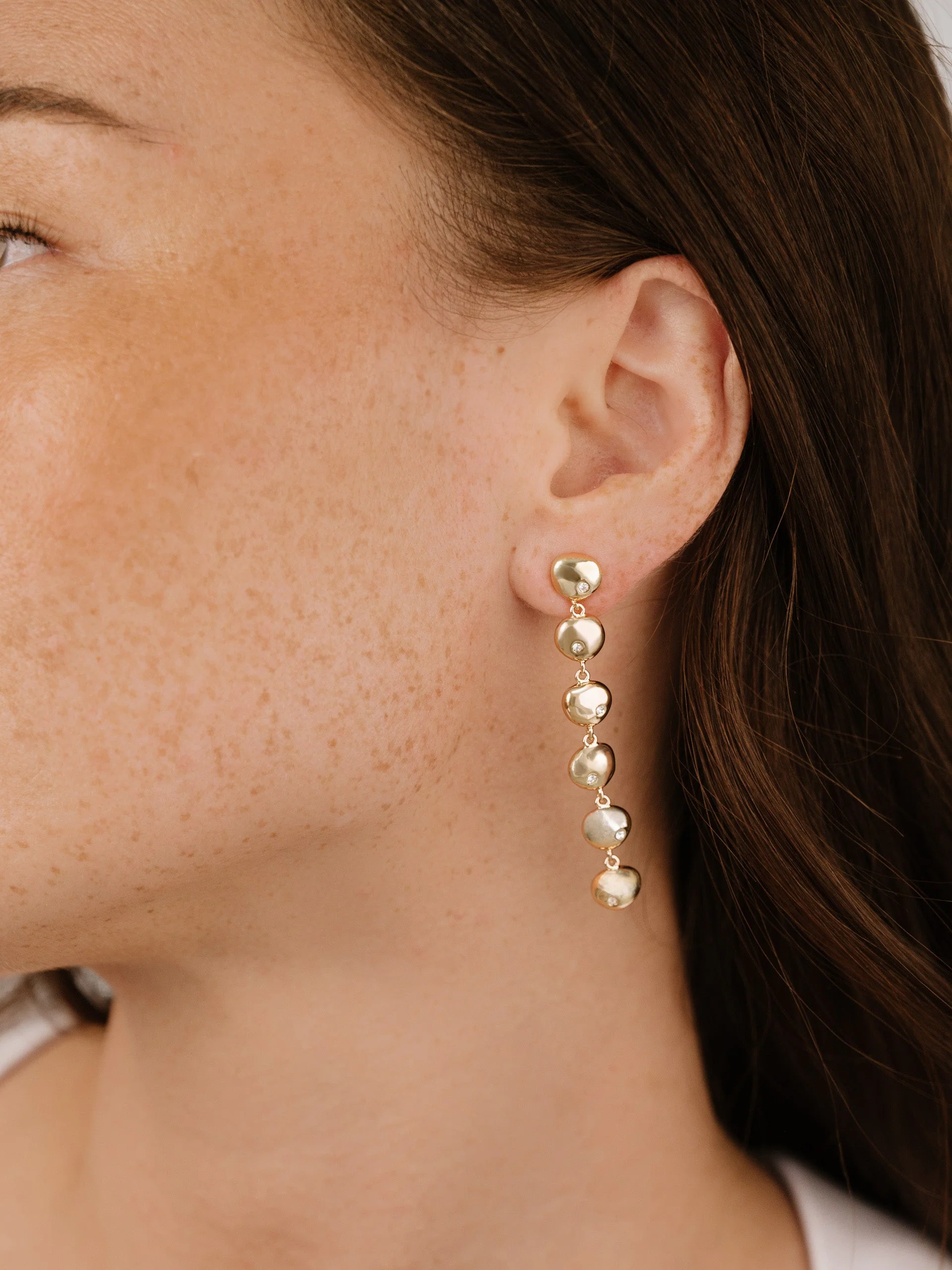 Polished Pebble Linear Dangle Earrings - Image 11