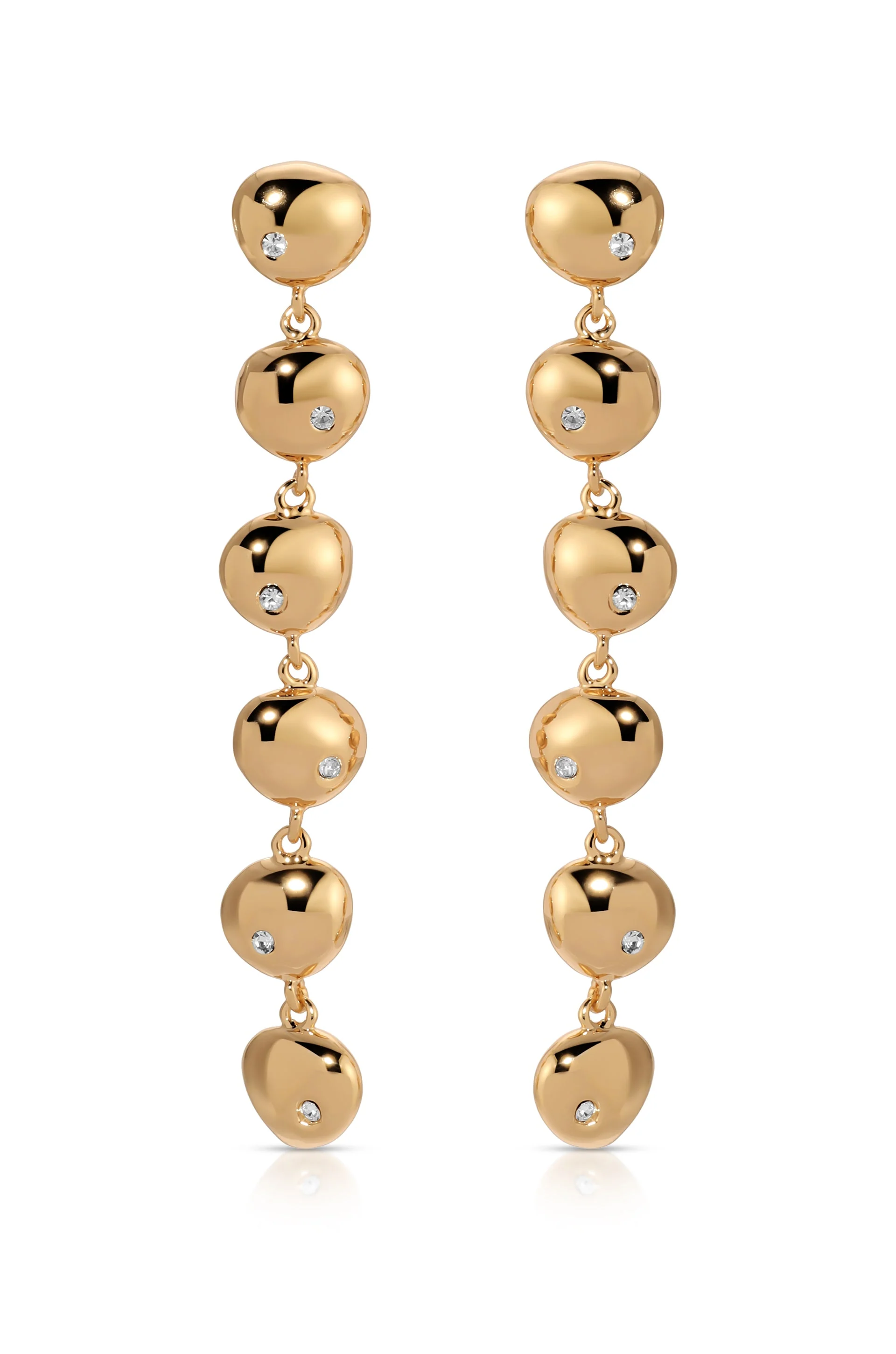 Polished Pebble Linear Dangle Earrings - Image 2
