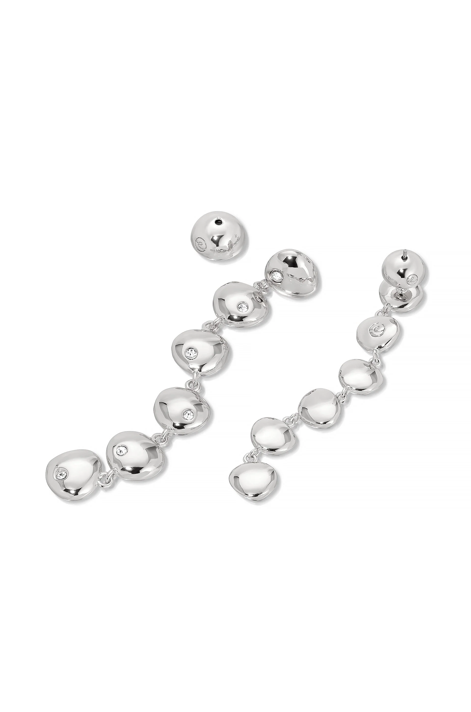 Polished Pebble Linear Dangle Earrings - Image 4
