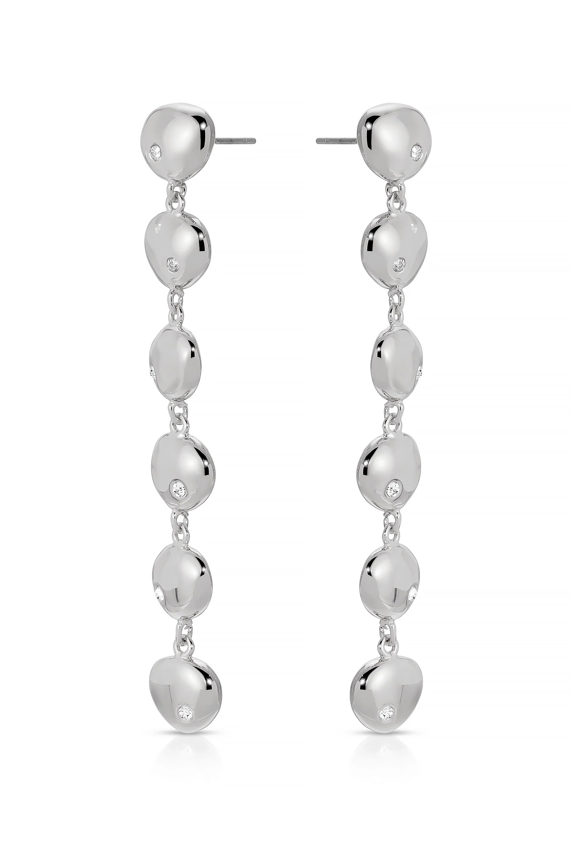 Polished Pebble Linear Dangle Earrings - Image 8