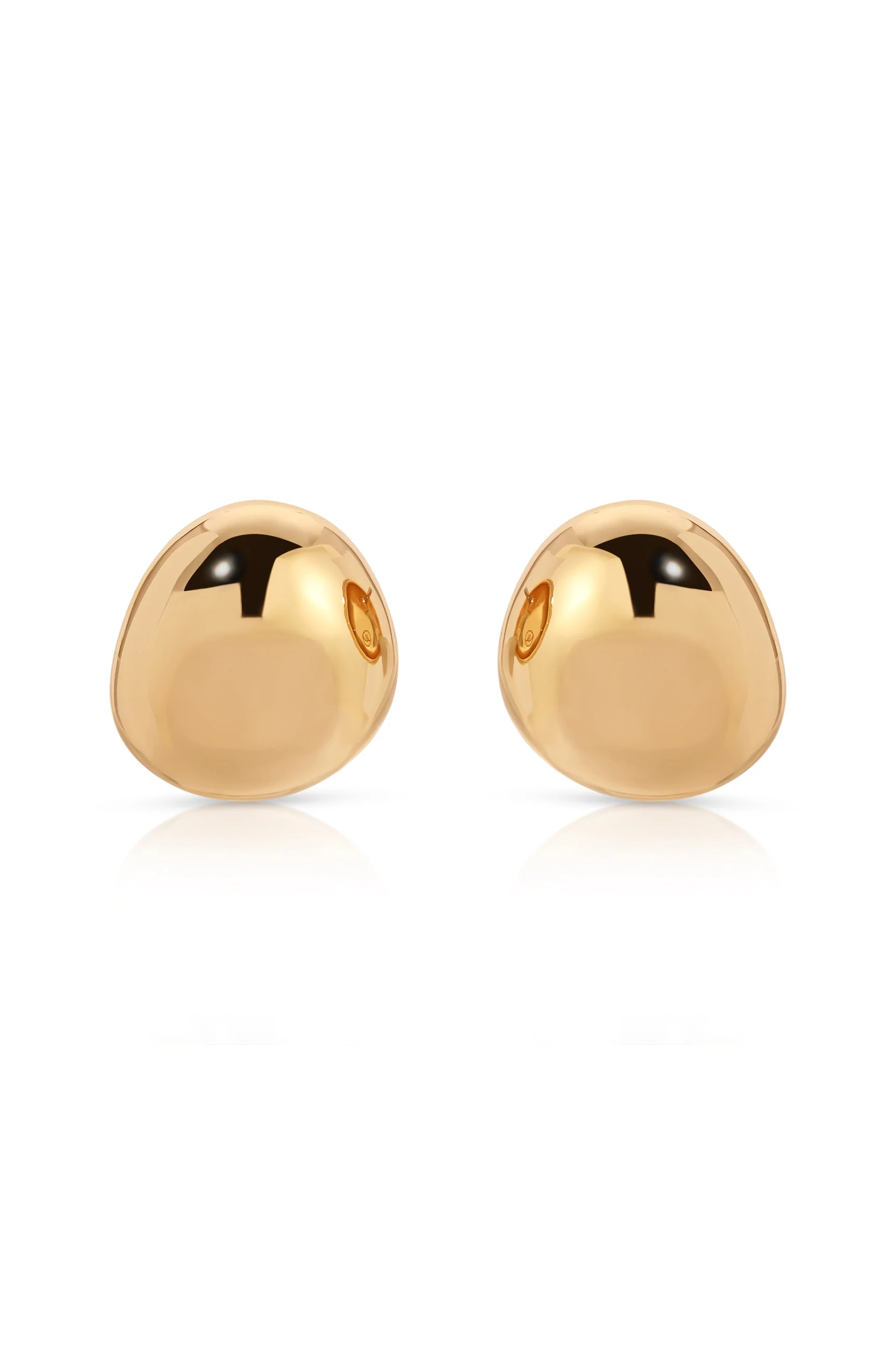 Polished Pebble Stud Earrings - Image 2