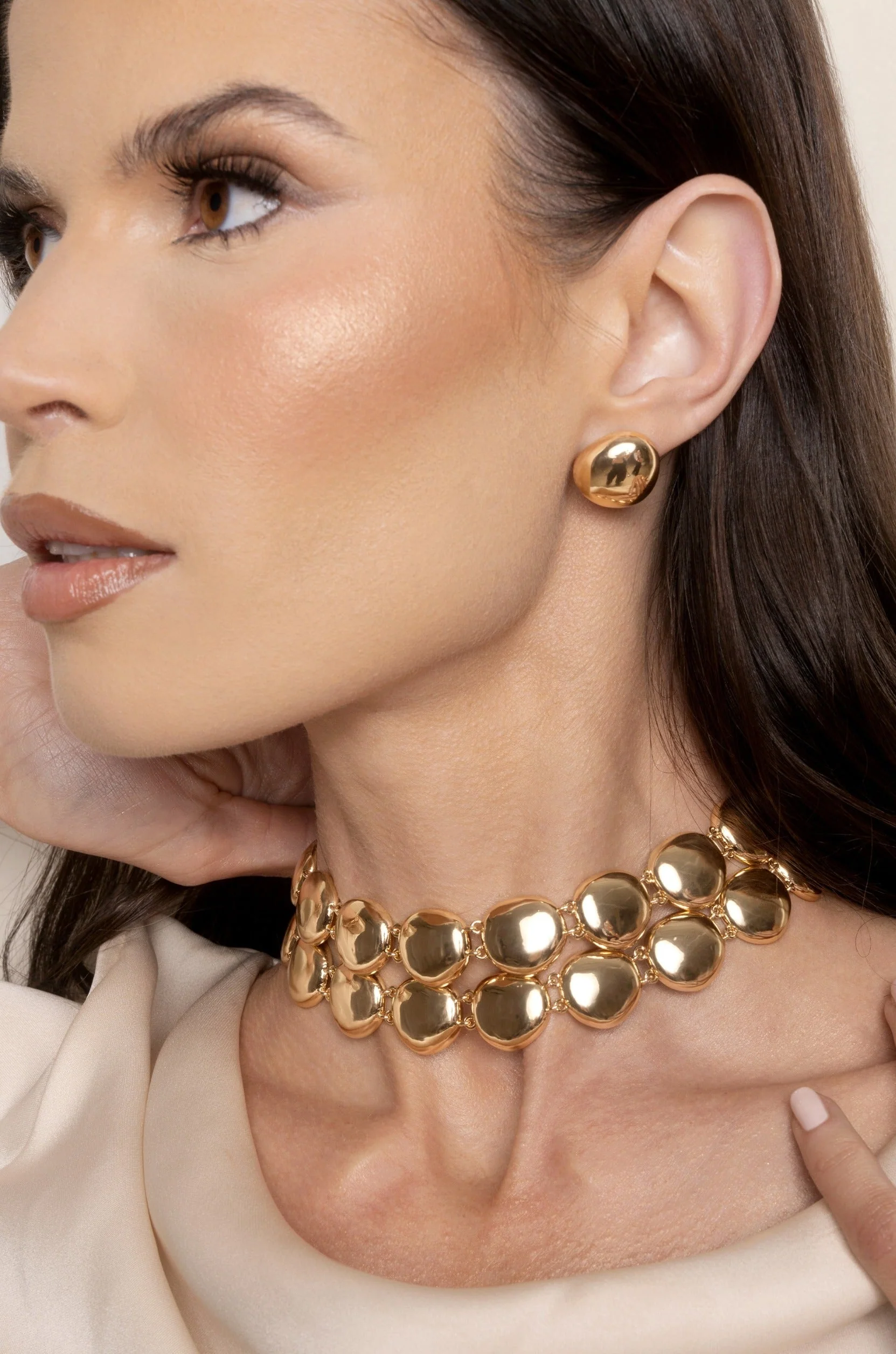 Polished Pebble Stud Earrings - Image 9