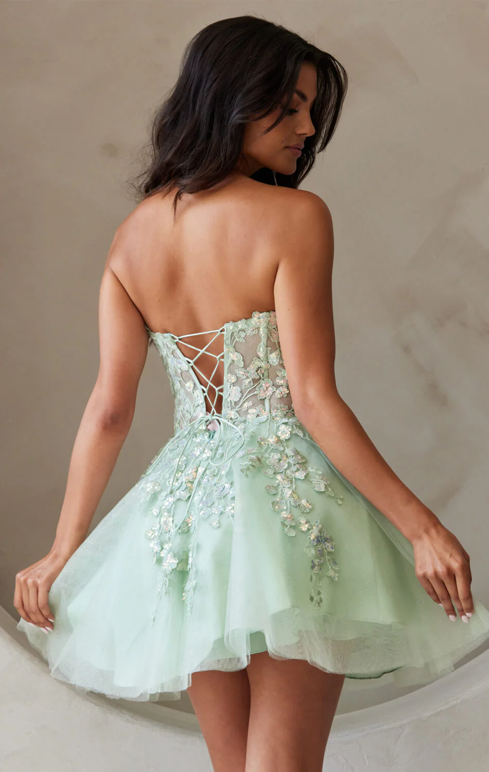 POSEY MINI DRESS - FLORAL LACE CORSET COCKTAIL DRESS - Image 5