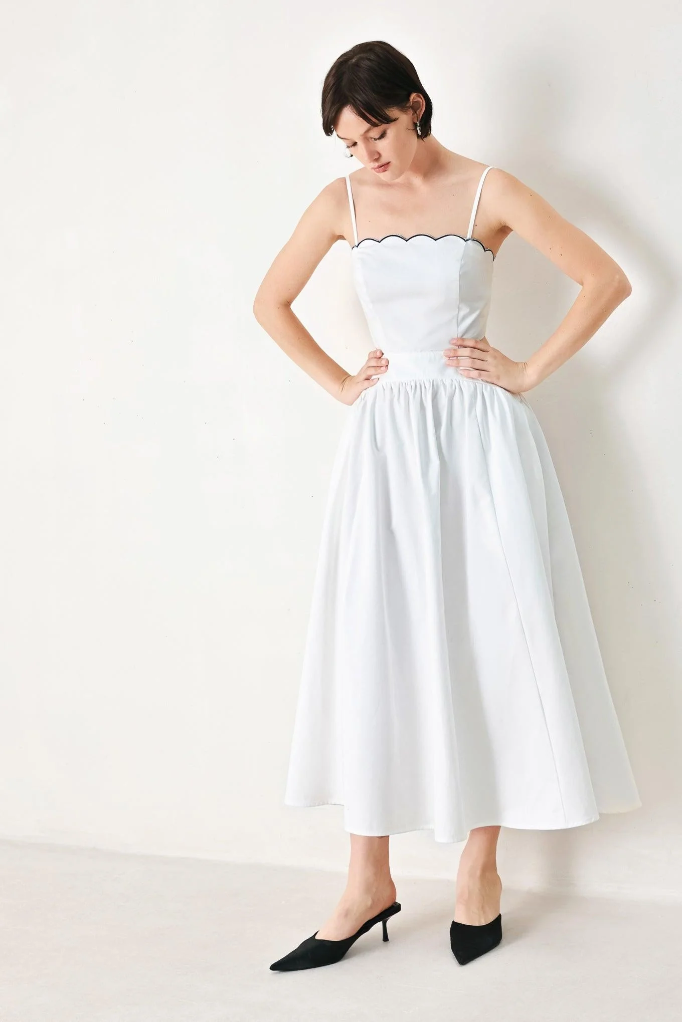 PURE ELEGANCE WHITE MIDI DRESS - Image 2