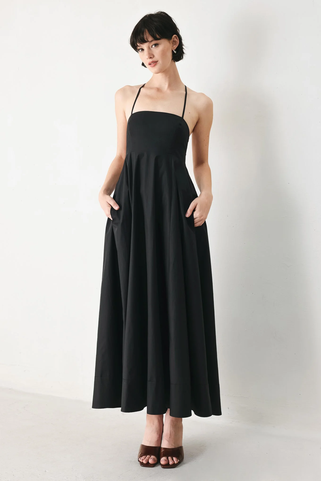 PURE LINE OPEN BACK MIDI DRESS - Image 11
