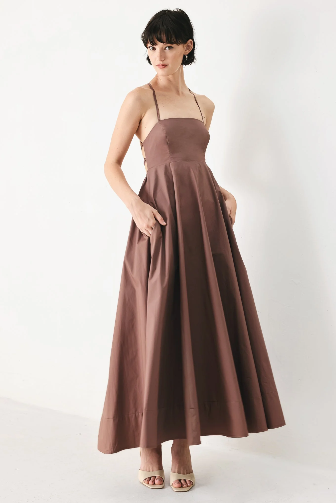 PURE LINE OPEN BACK MIDI DRESS - Image 4