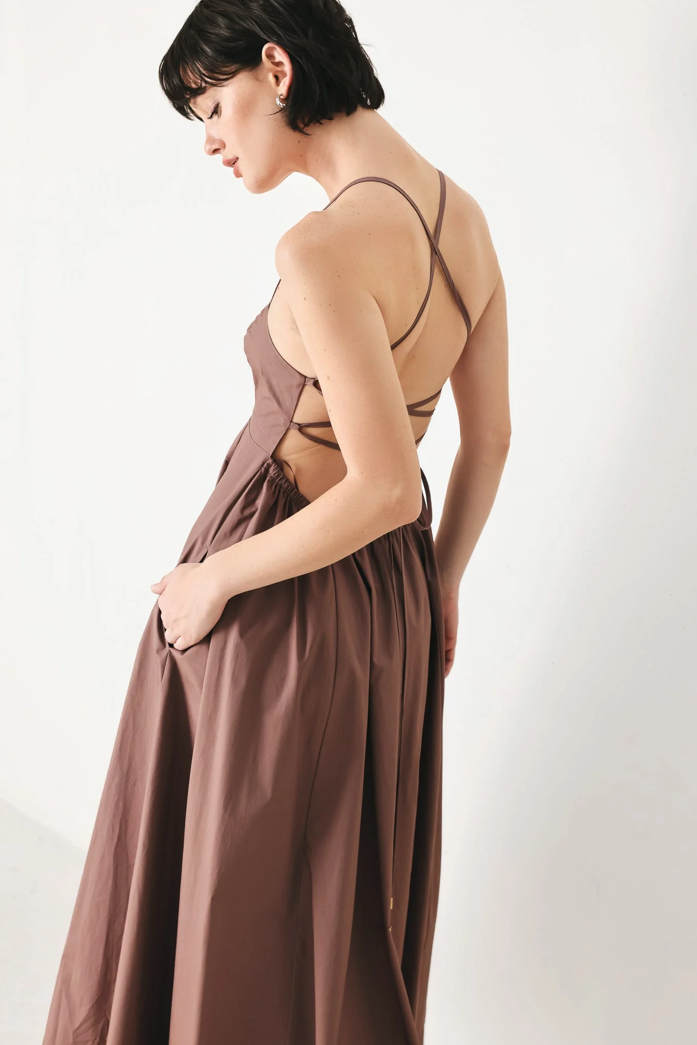 PURE LINE OPEN BACK MIDI DRESS - Image 5