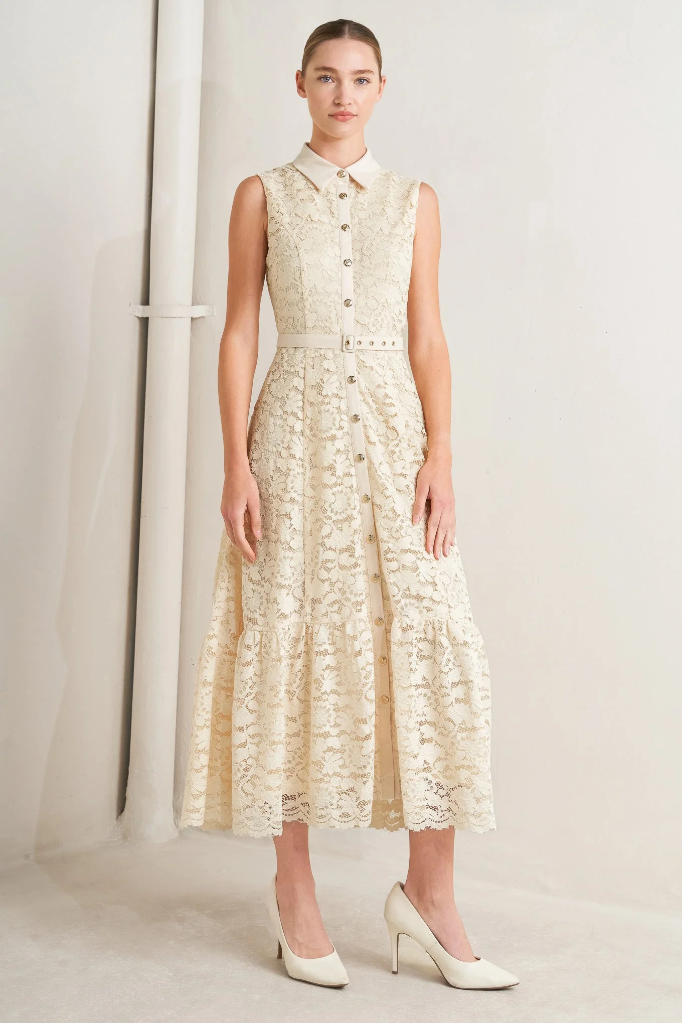 PURELY ROMANTIC LACE MIDI DRESS - Image 6