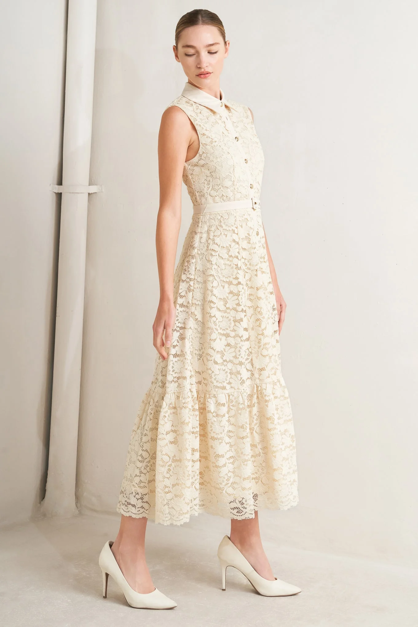 PURELY ROMANTIC LACE MIDI DRESS - Image 7