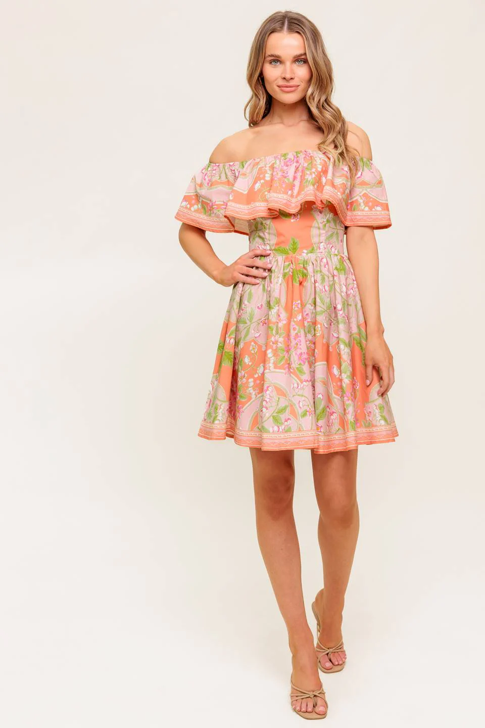 RAE MINI DRESS - CORAL - Image 3