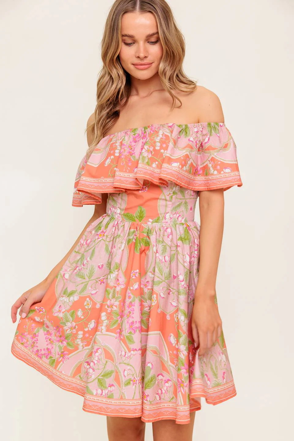 RAE MINI DRESS - CORAL - Image 6