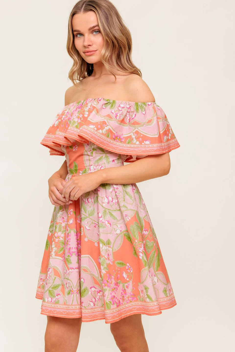 RAE MINI DRESS - CORAL - Image 7