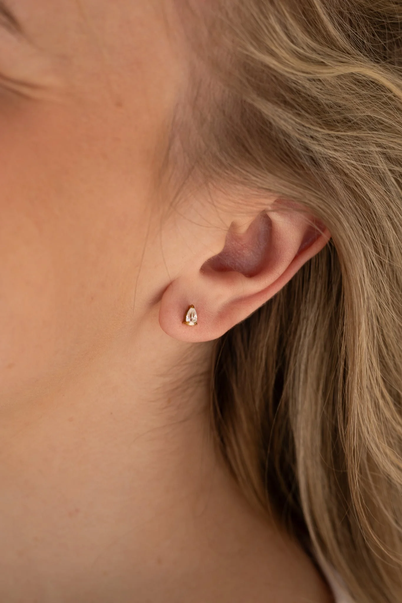 Raindrop Crystal Stud Earring - Image 2