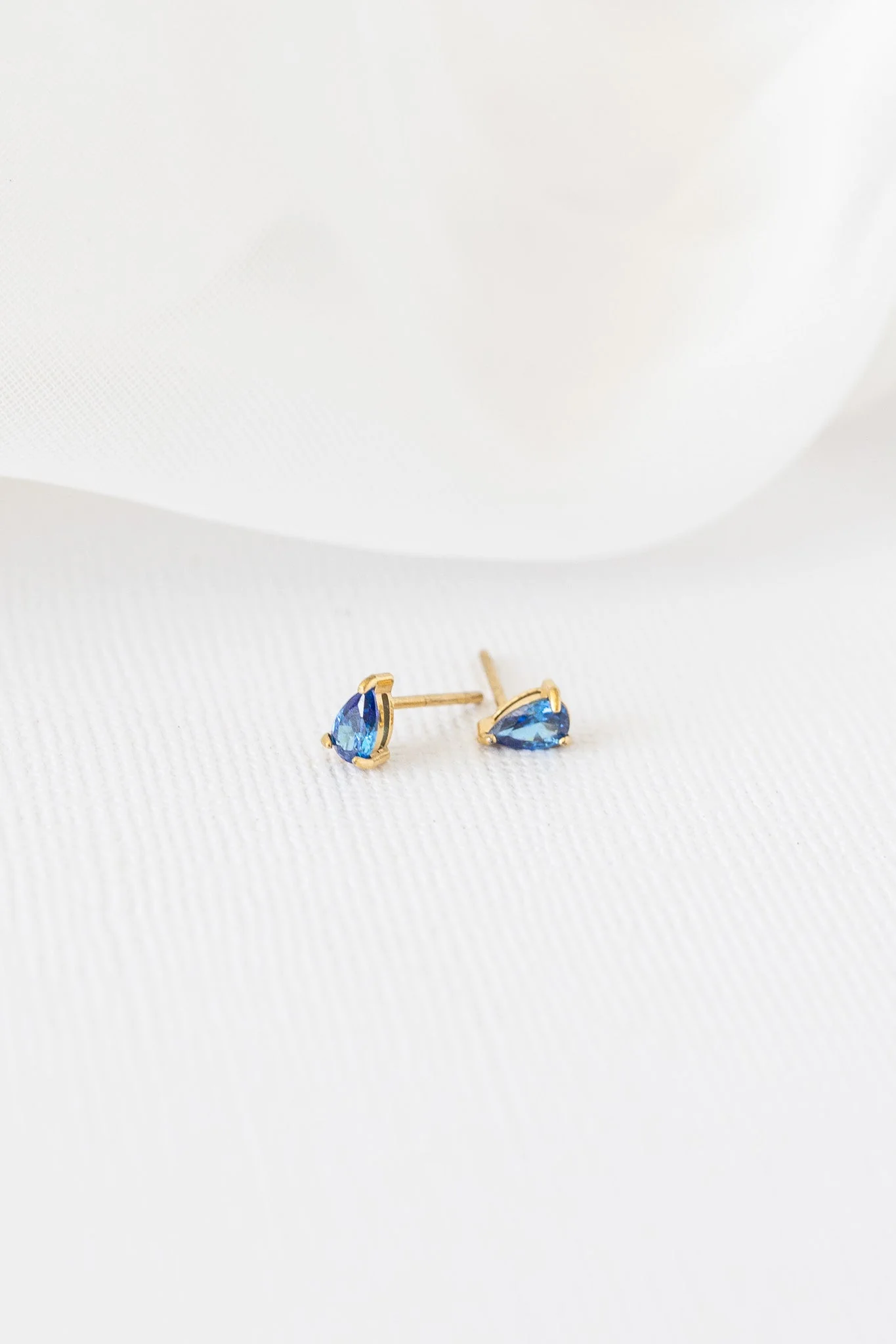Raindrop Stud Earring in Blue Crystal - Image 4