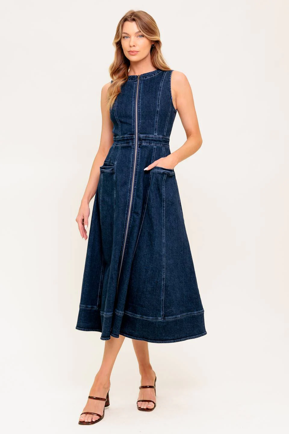RAW BEAUTY DENIM MIDI DRESS - Image 3