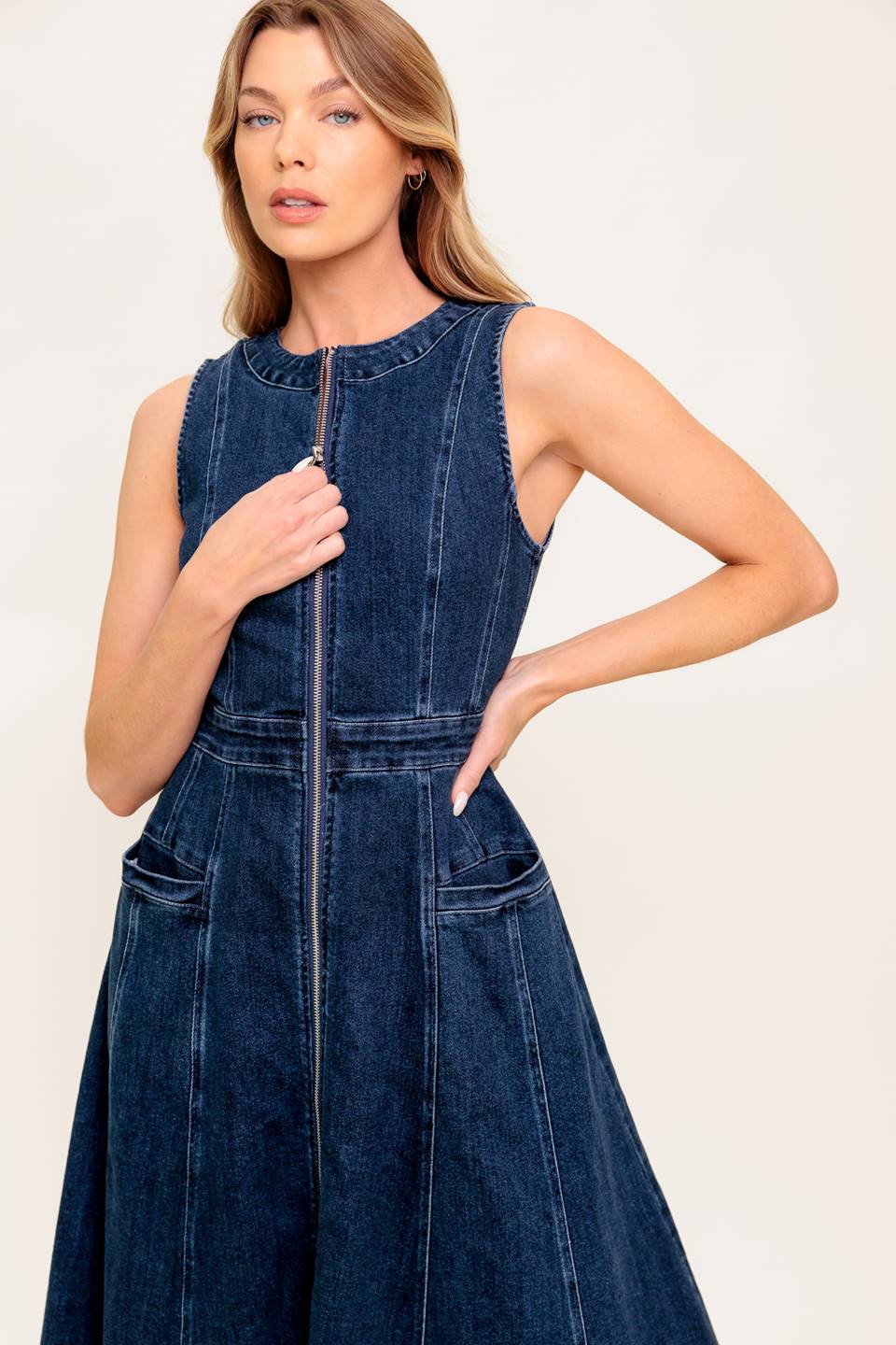 RAW BEAUTY DENIM MIDI DRESS - Image 6