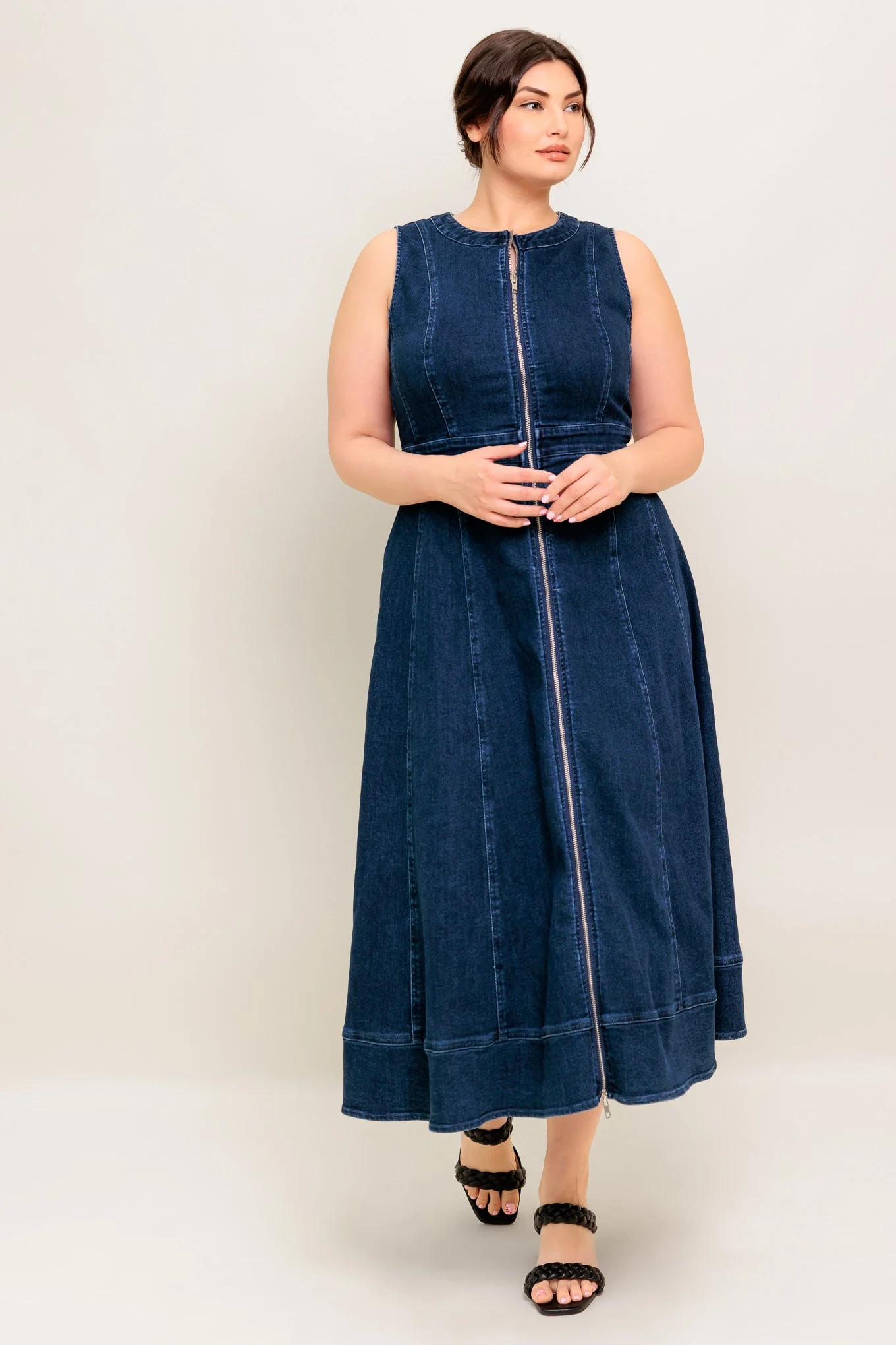 RAW BEAUTY DENIM MIDI DRESS - Image 8