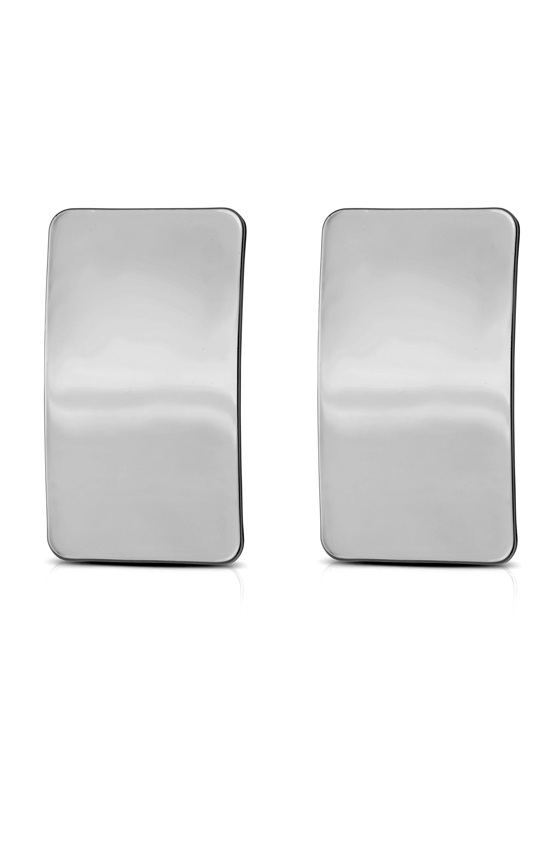 Rectangle Metal Stud Earrings - Image 5
