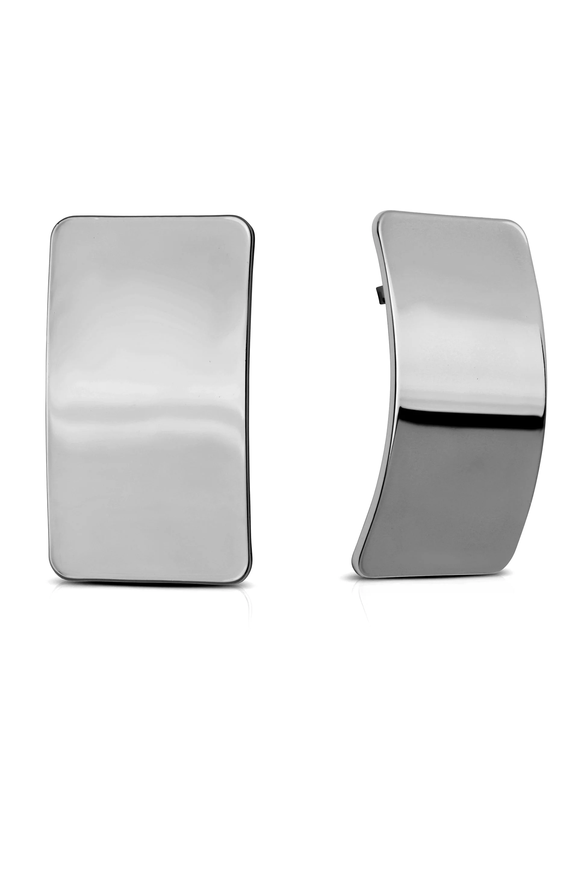 Rectangle Metal Stud Earrings - Image 9