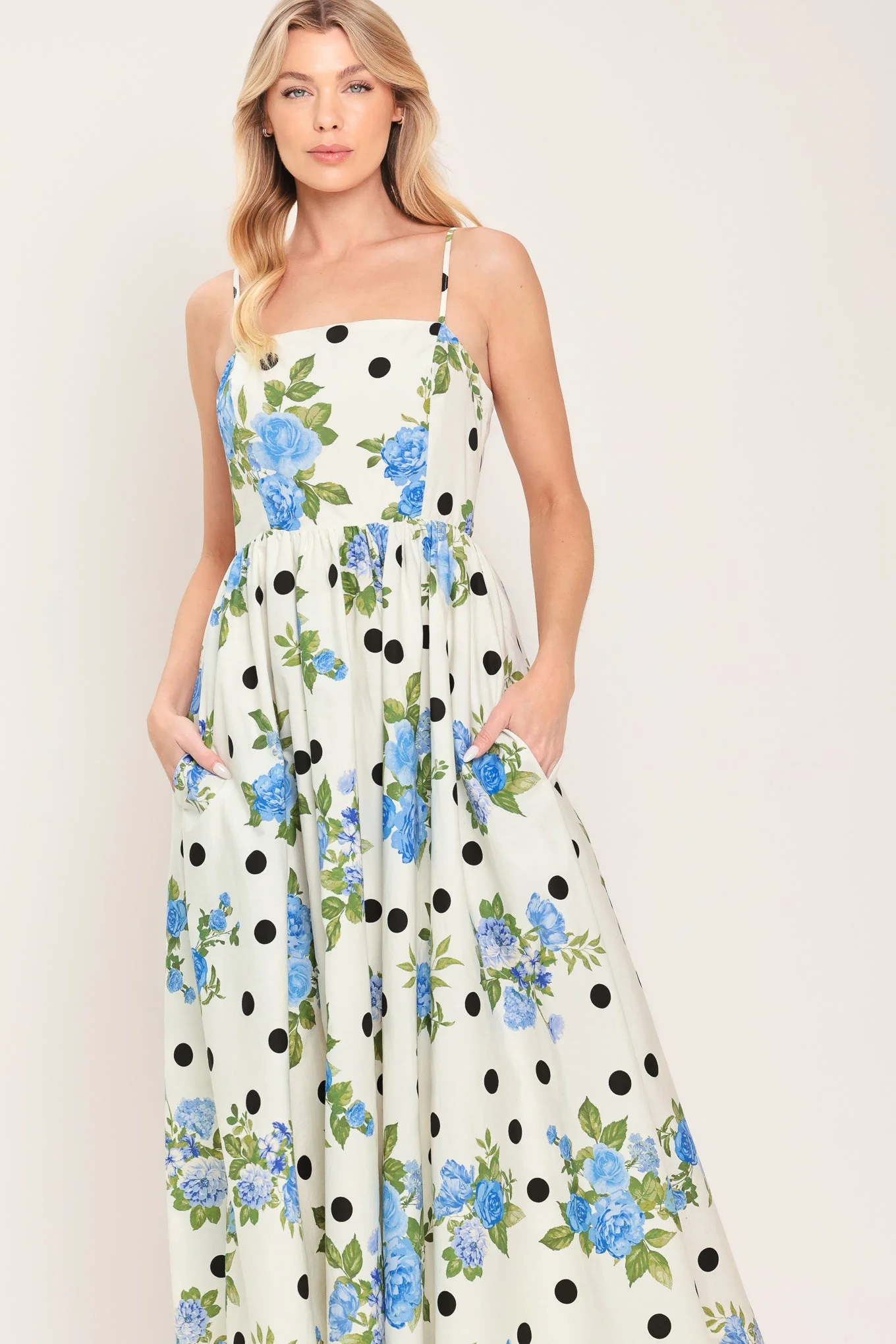 RETRO FLORA WOVEN MIDI DRESS - Image 4