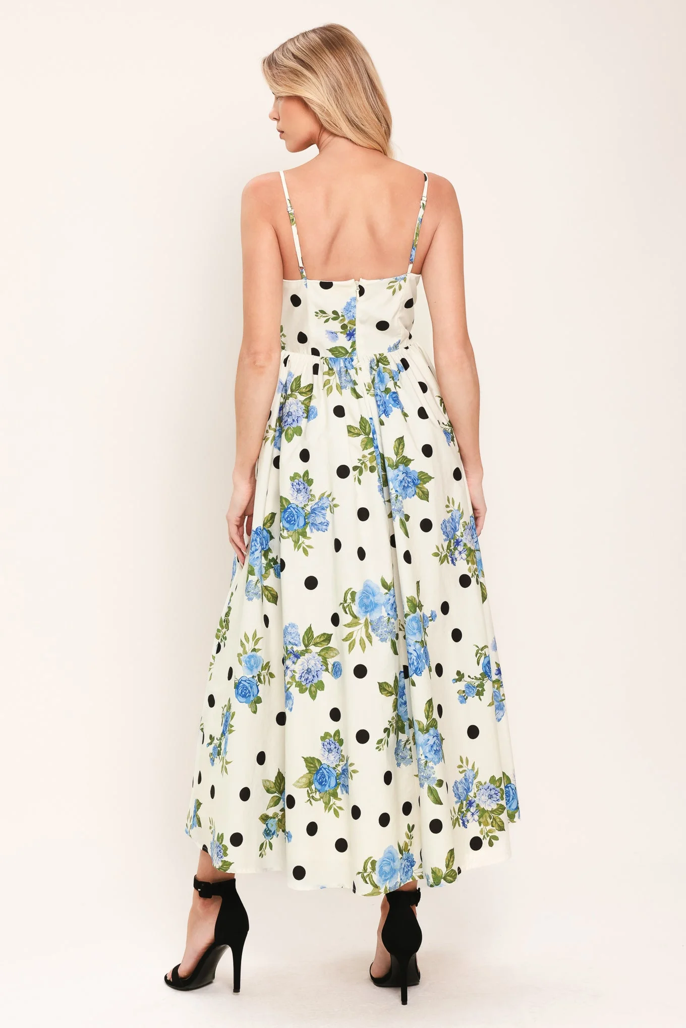RETRO FLORA WOVEN MIDI DRESS - Image 6