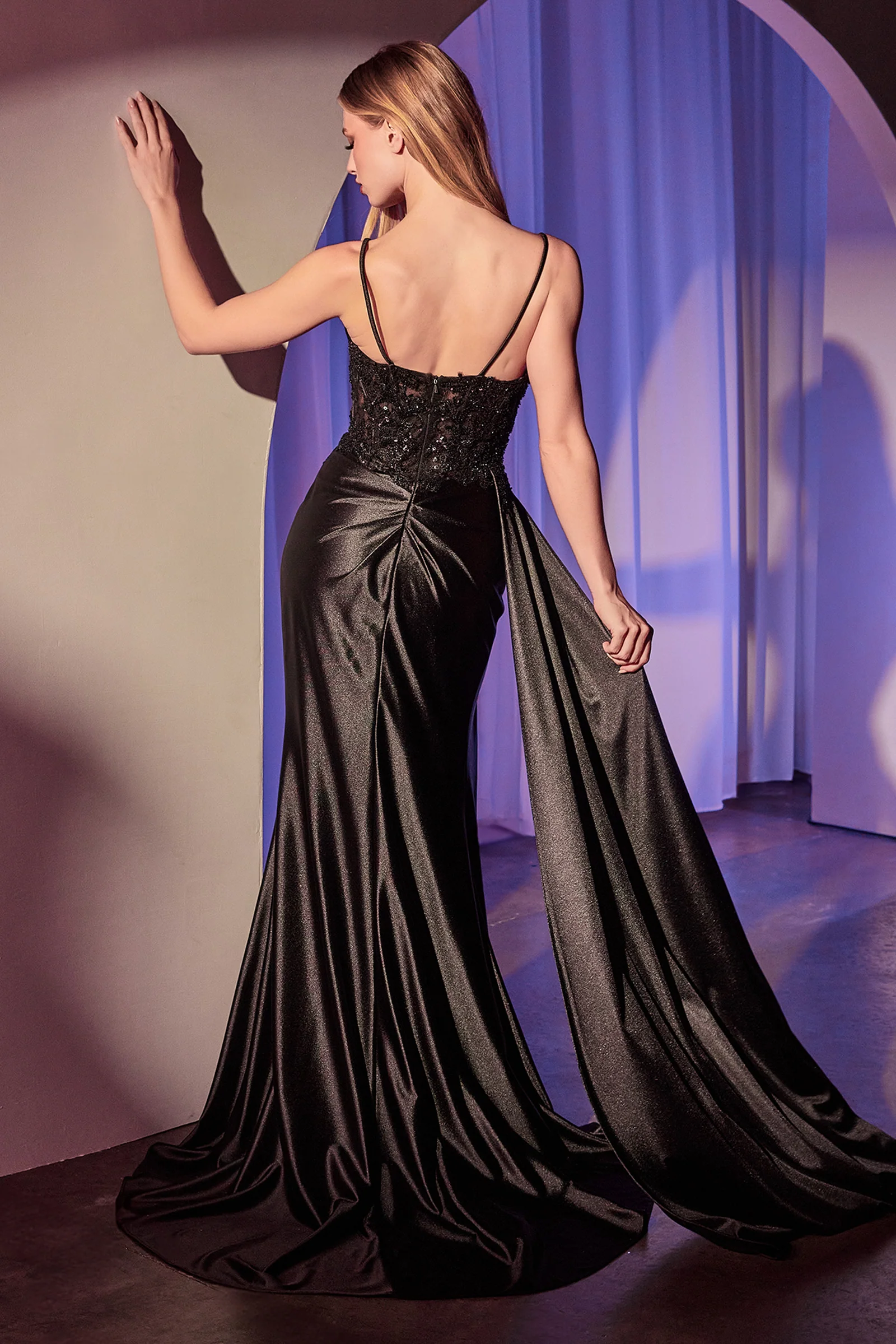 Reynolds Gown - Satin Pleated Dress With Draped Sash - Image 6