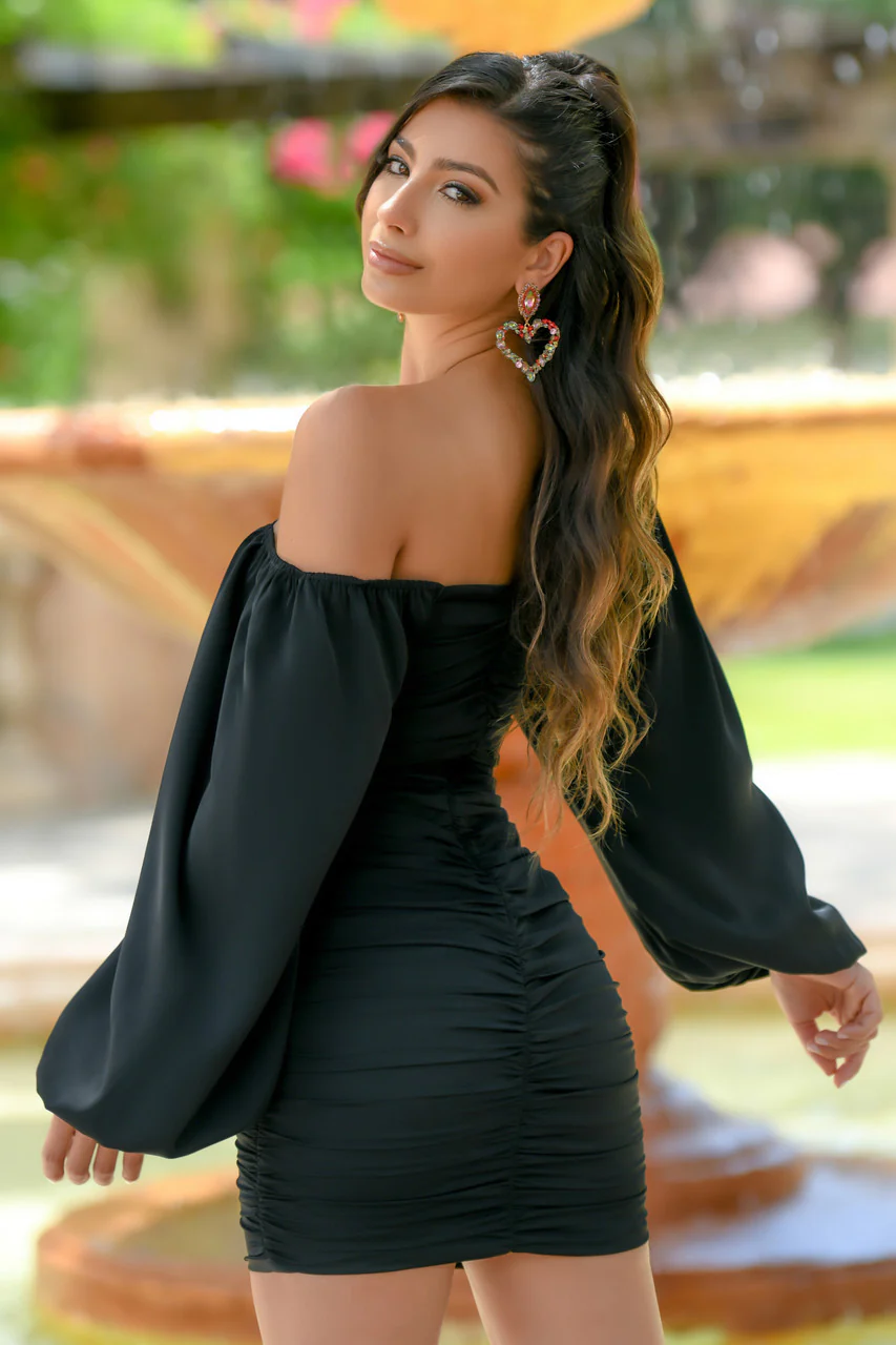 Rhea Mini Dress -Black - Image 4