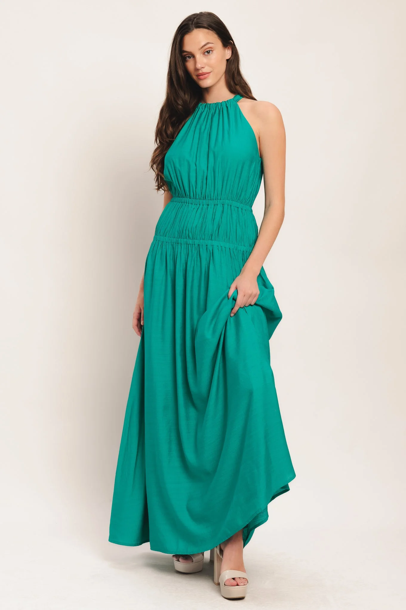 RIVER WALK TEAL MAXI DRESS - Image 2