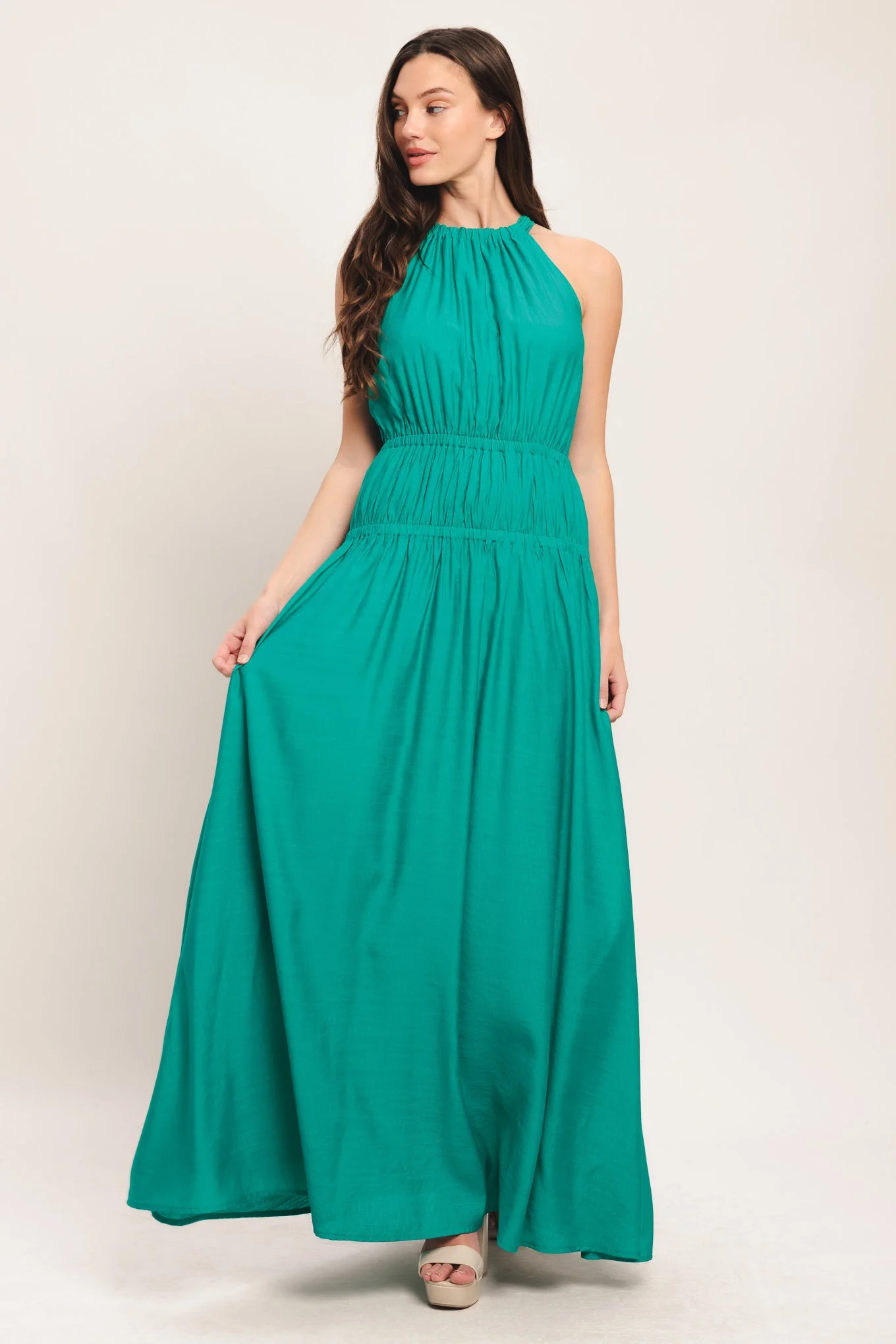 RIVER WALK TEAL MAXI DRESS - Image 3