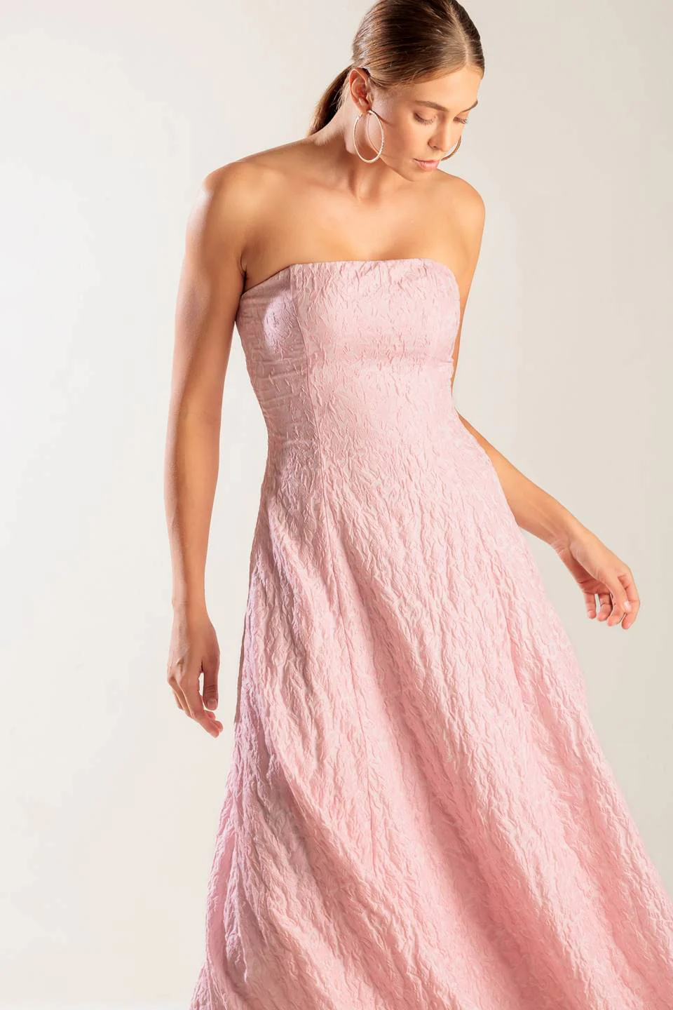 ROLL WITH IT LIGHT PINK MIDI DRESS - Image 4