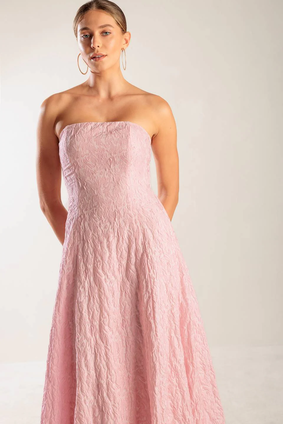 ROLL WITH IT LIGHT PINK MIDI DRESS - Image 5