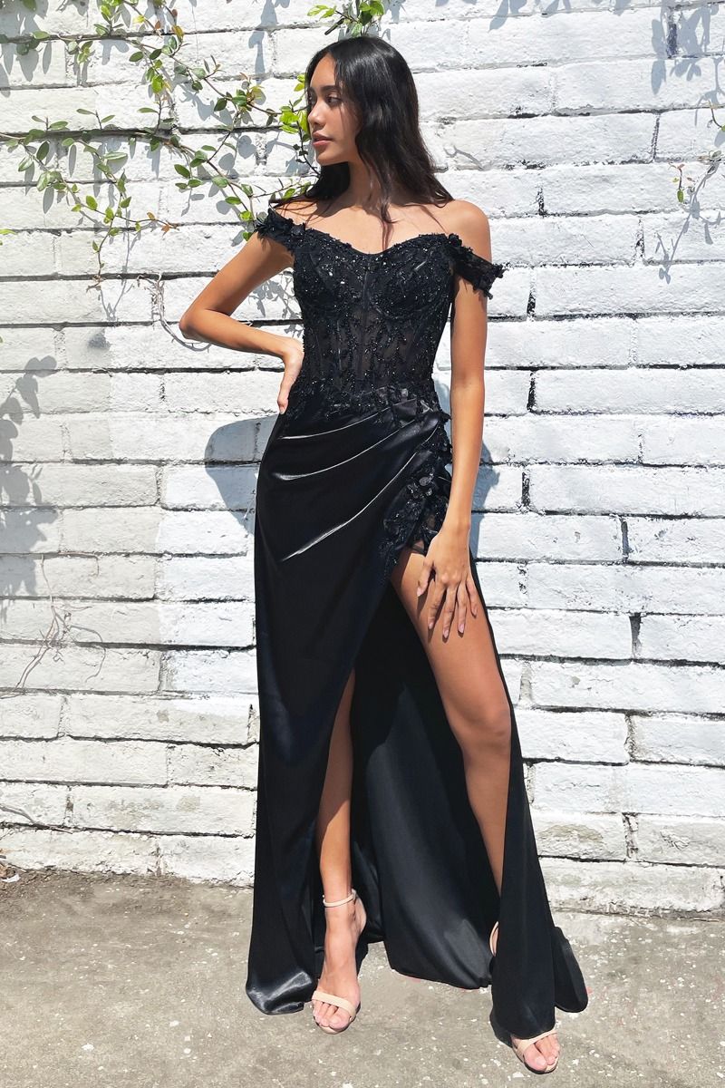 Rosaline Gown - Floral Detail Off-The-Shoulder Dress - Image 10