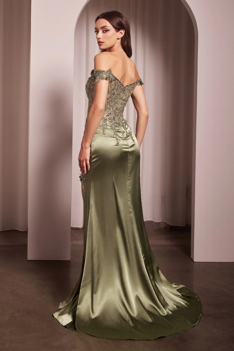 Rosaline Gown - Floral Detail Off-The-Shoulder Dress - Image 2