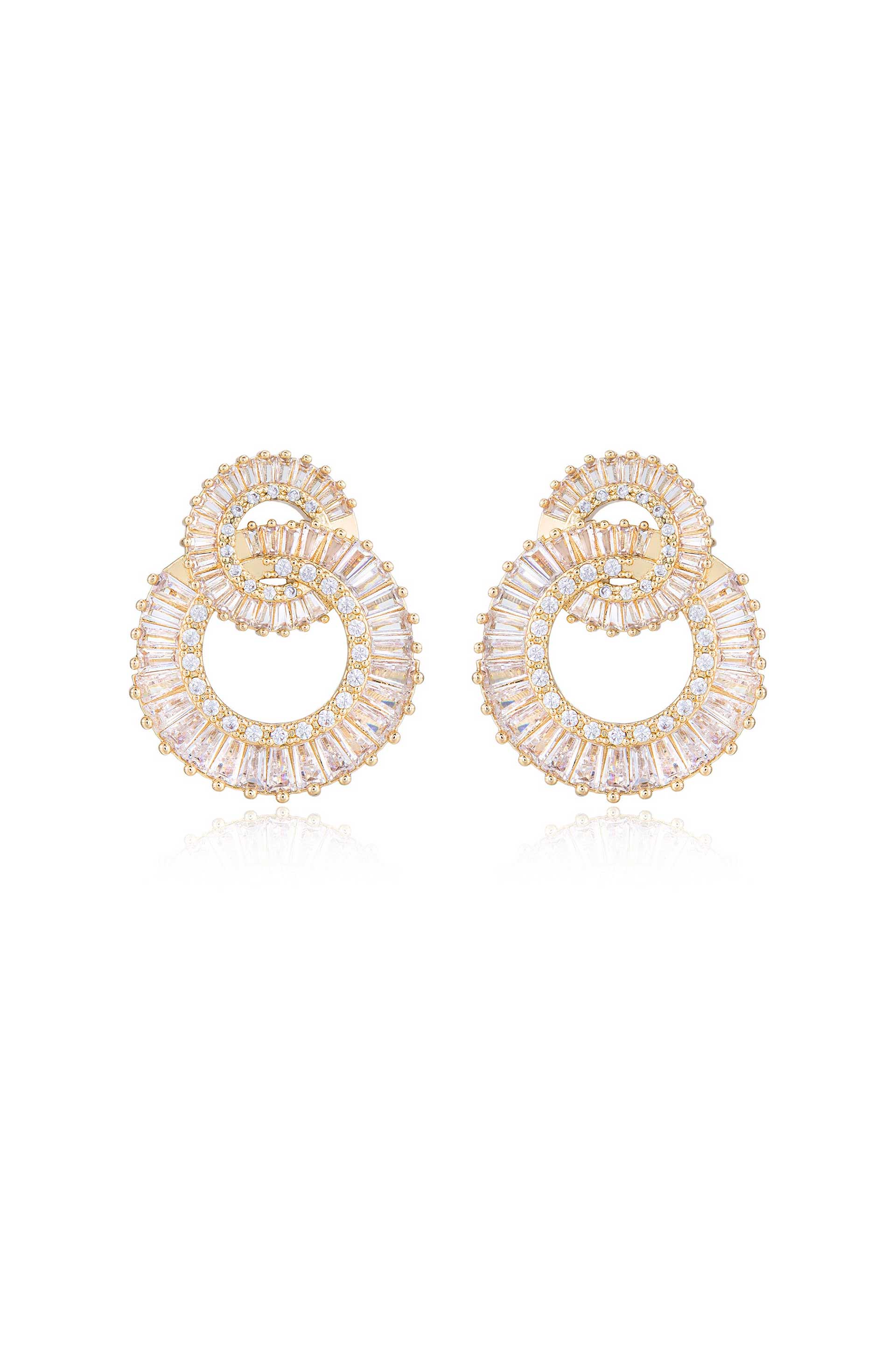 Rotating Circles Crystal Earrings - Image 2