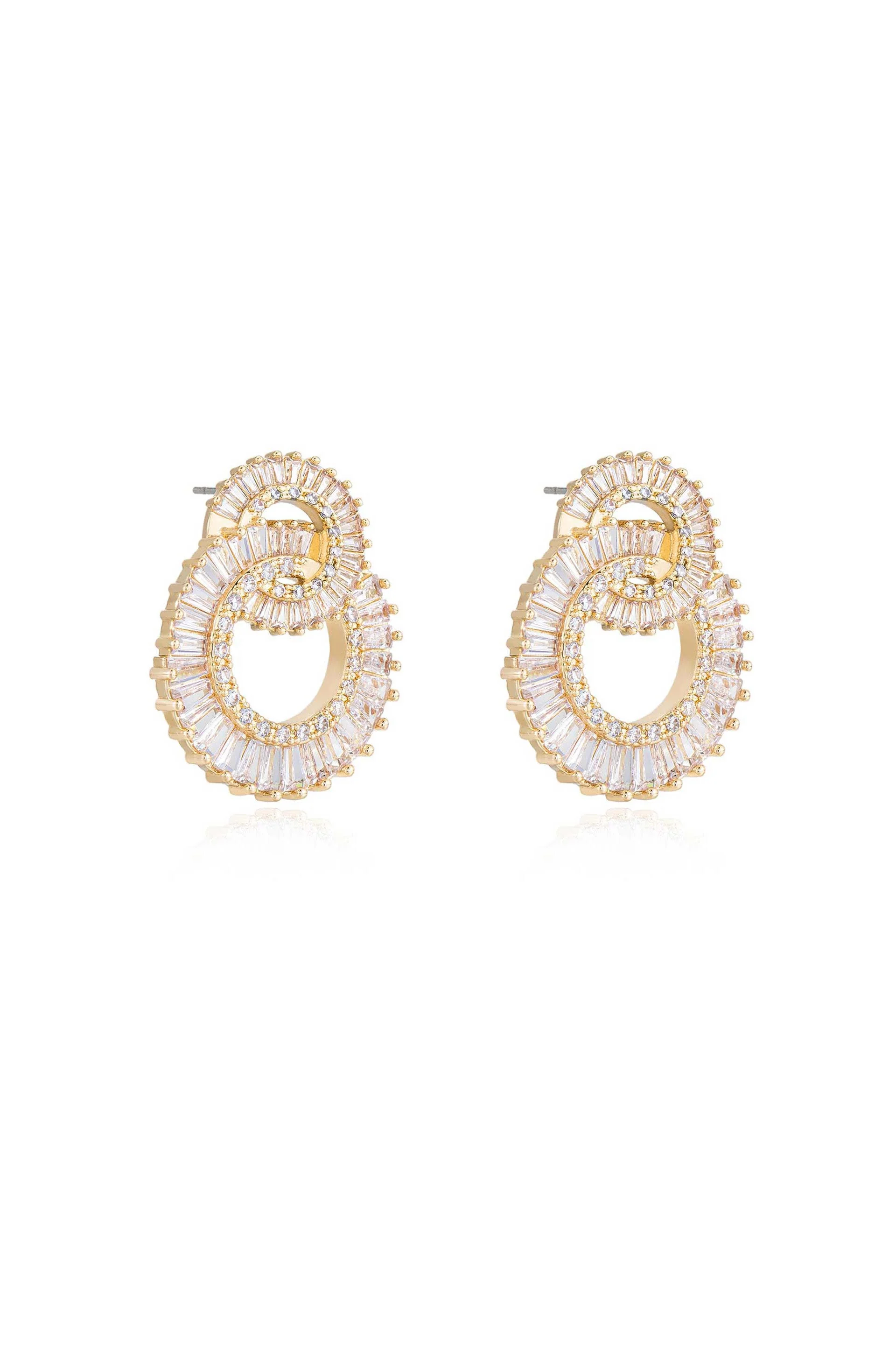 Rotating Circles Crystal Earrings - Image 3
