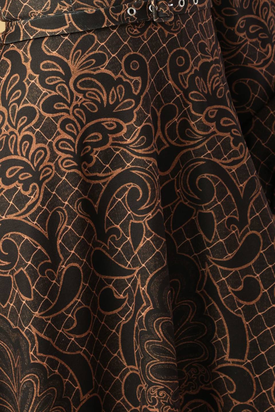 RUSTIC ALLURE BROWN MIDI DRESS - Image 7