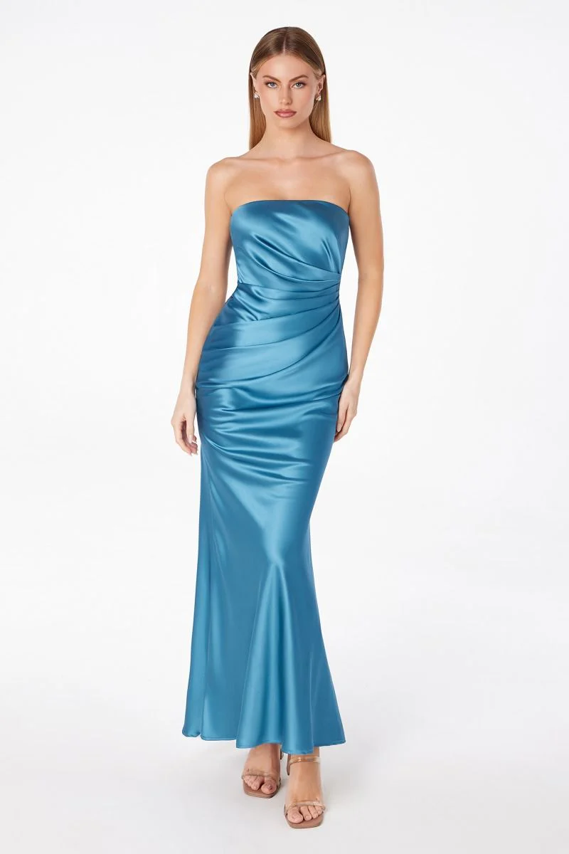 Ruthie Satin Strapless Maxi Dress - Image 9