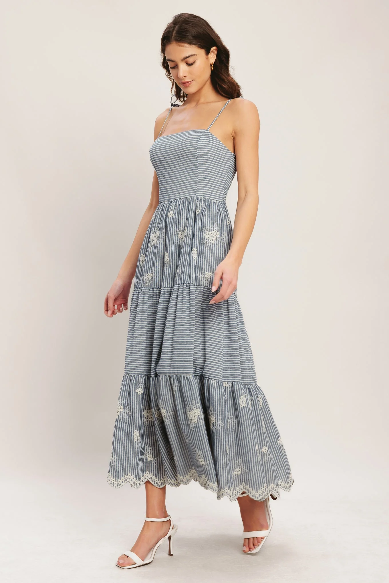 SALT AIR STRIPE INDIGO MIDI DRESS - Image 4