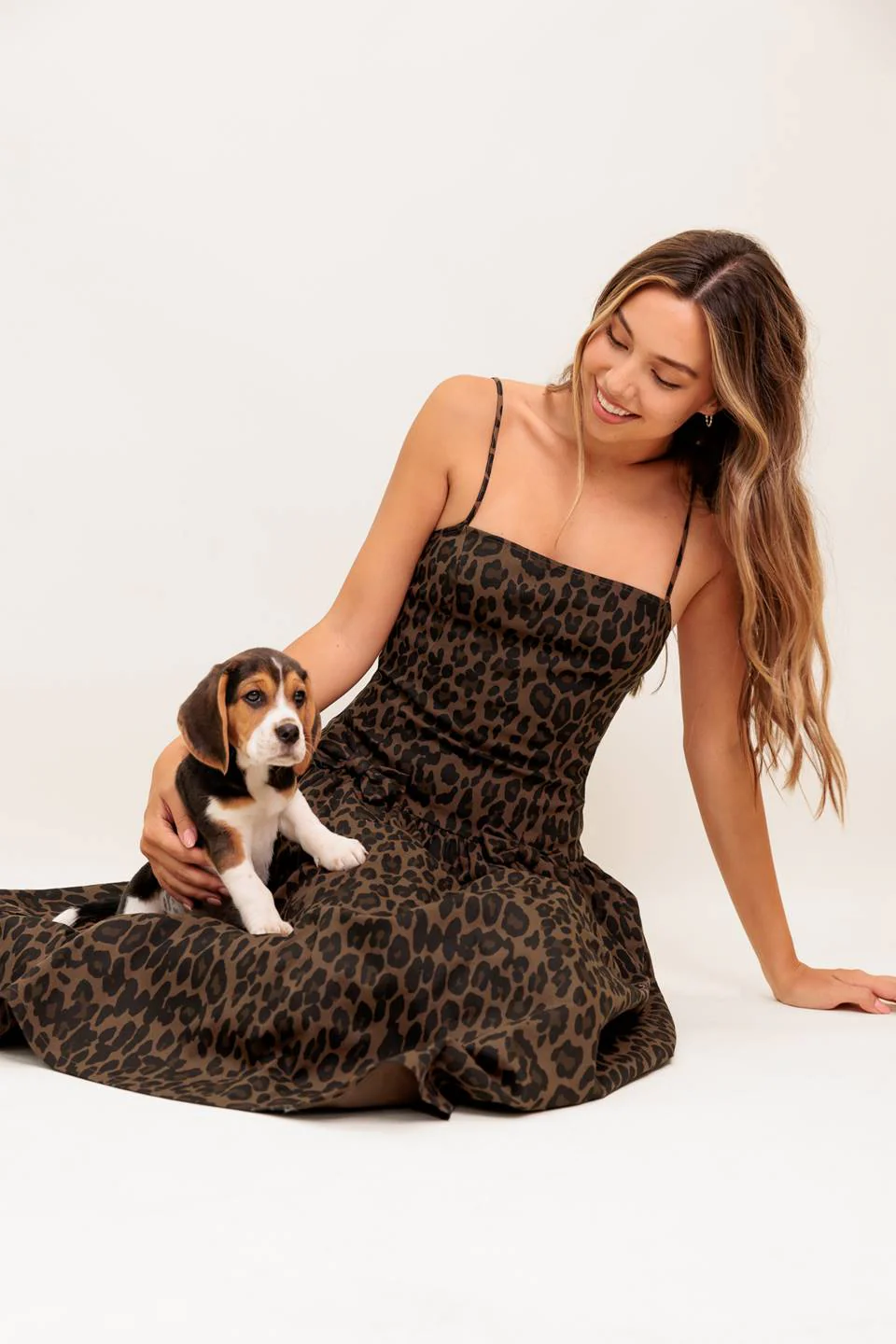 SAVANNAH DARK BROWN MIDI DRESS LEOPARD PRINT - Image 7