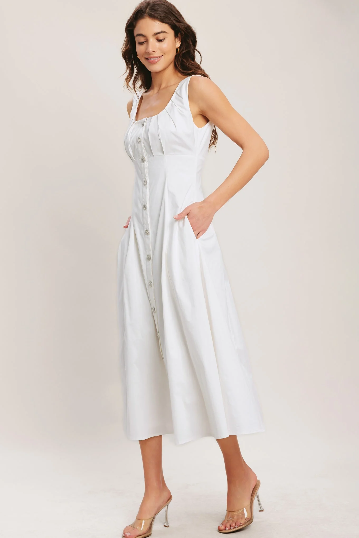SEASIDE BRUNCH WHITE MIDI DRESS - Image 4